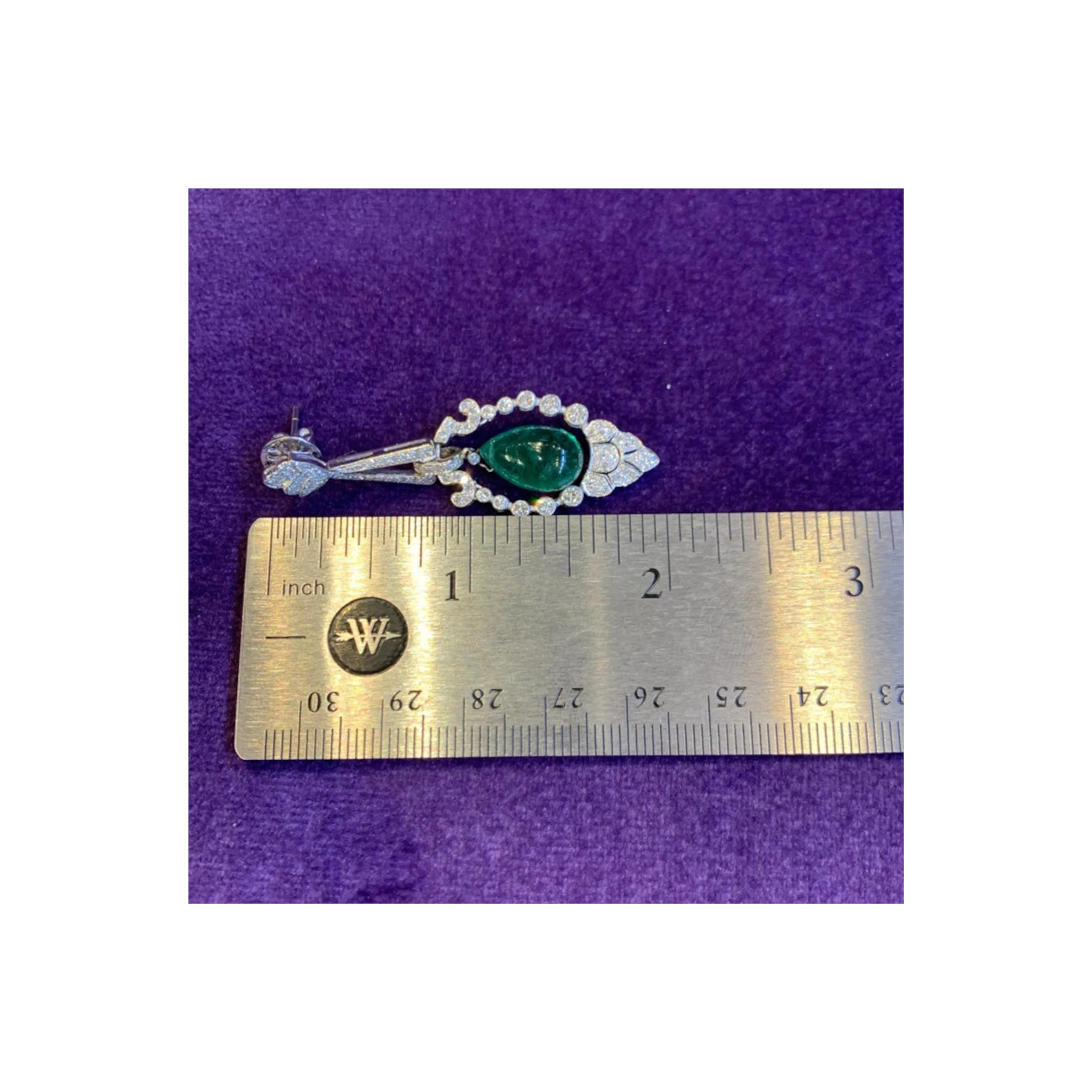 Emerald & Diamond Chandelier Dangle Earrings - Image 5