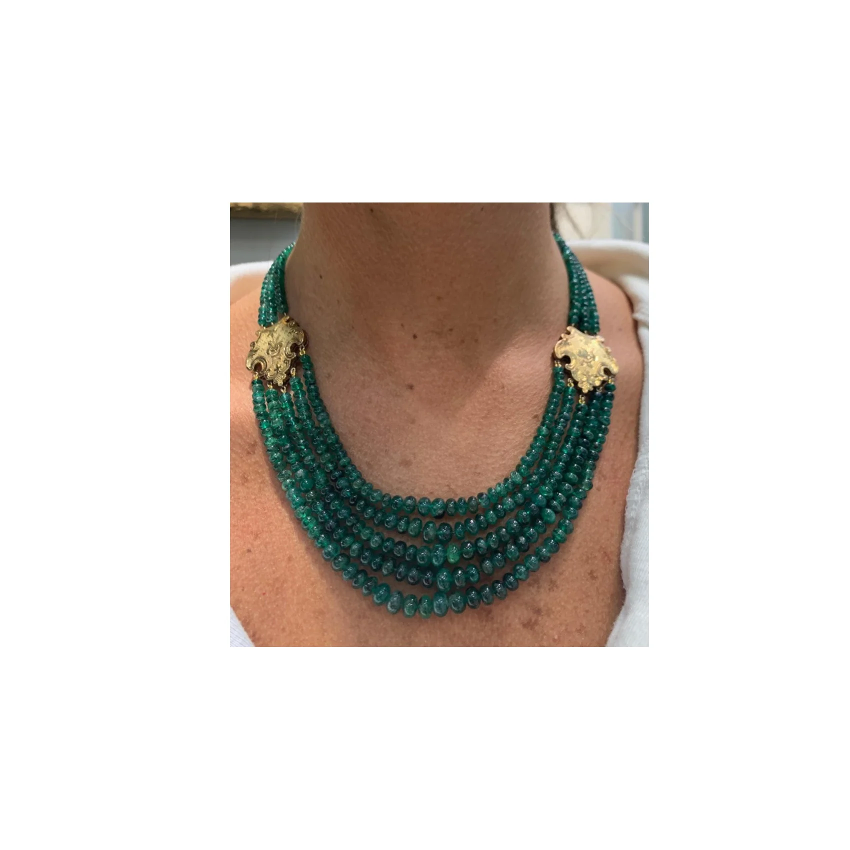 Emerald Graduated Bead Necklace - Image 2