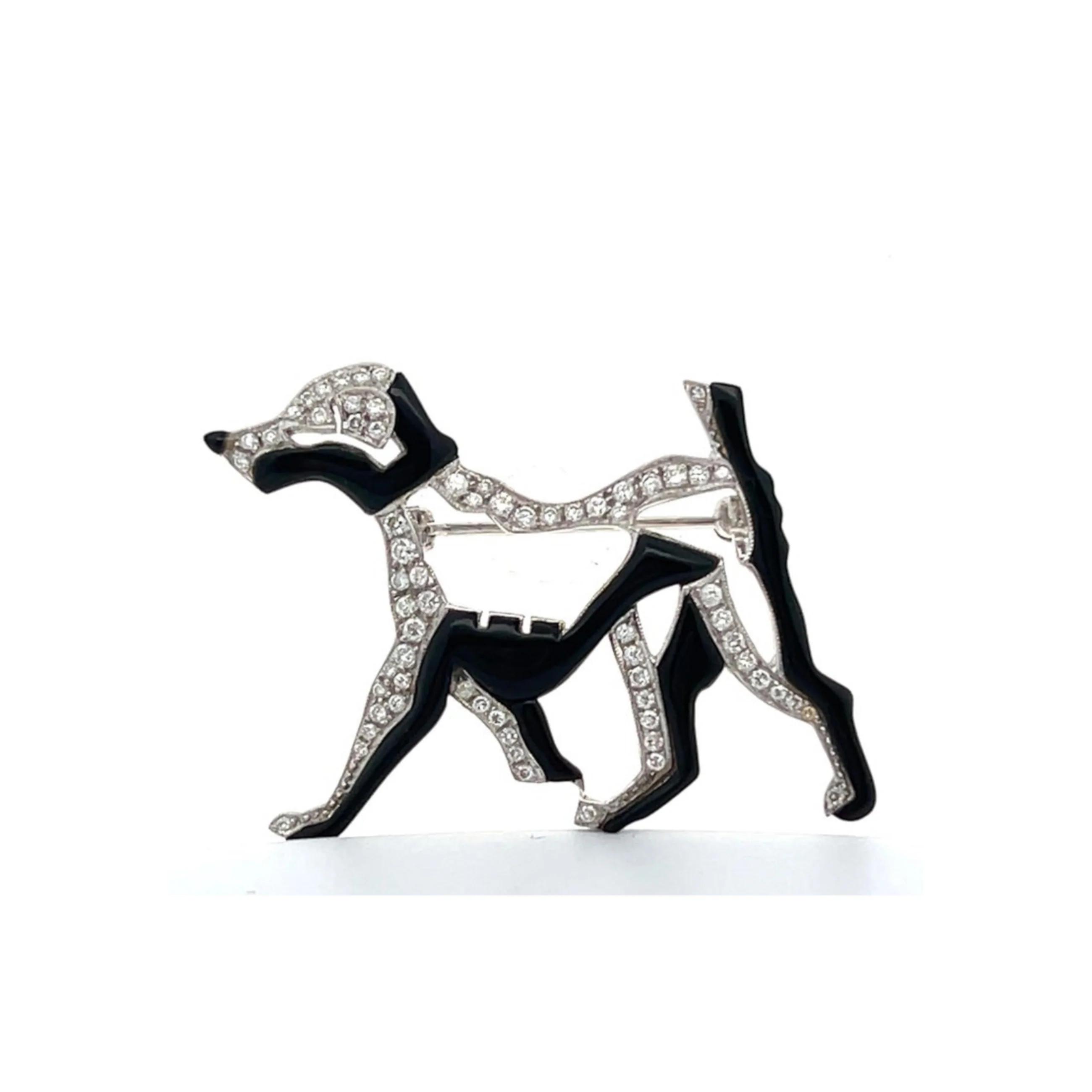 Enamel and Diamond Dog Brooch - Image 5