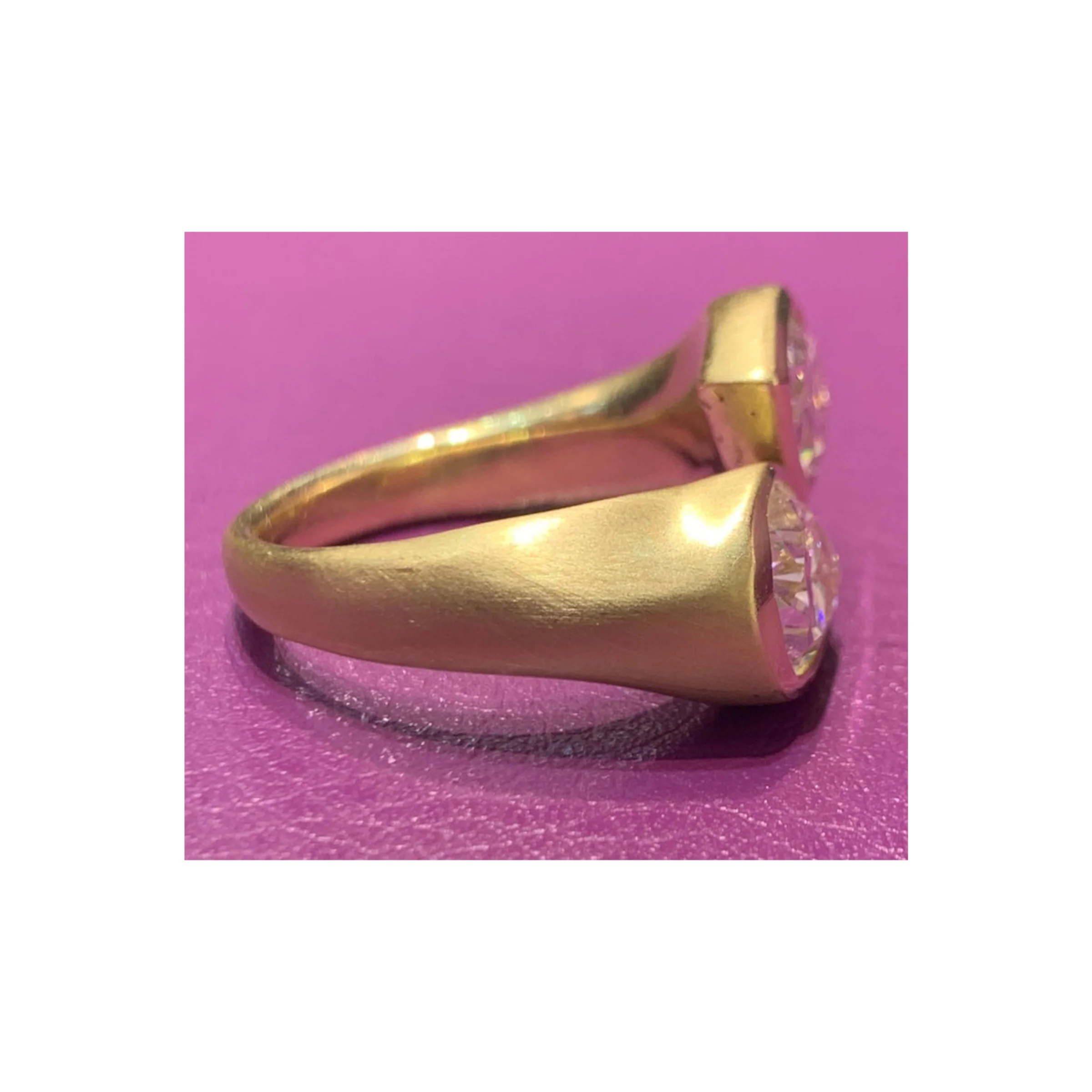 Fancy Yellow Pear Shaper Two-Stone Diamond Ring - Image 3