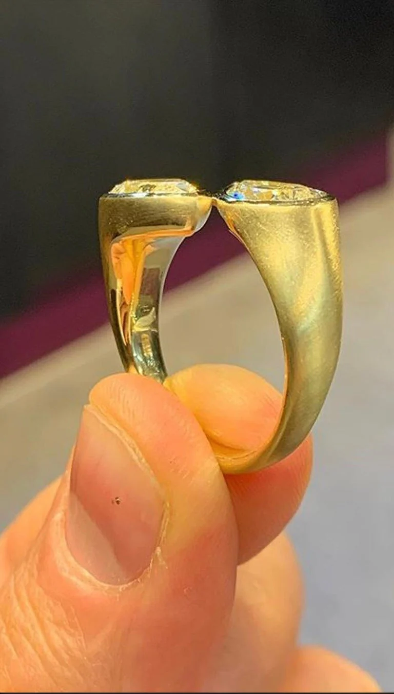 Fancy Yellow Pear Shaper Two-Stone Diamond Ring - Image 6