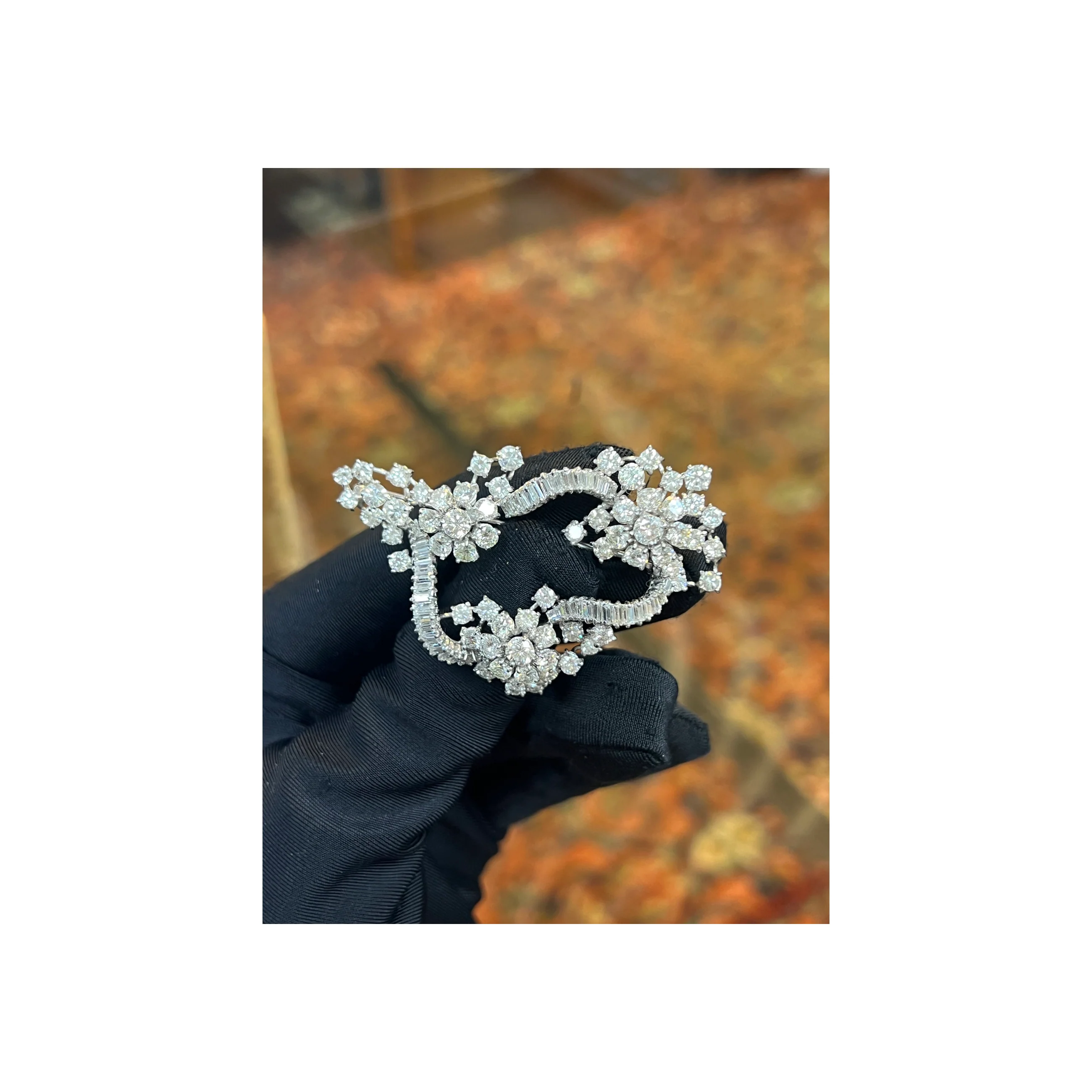 Floral Motif Diamond Brooch - Image 2