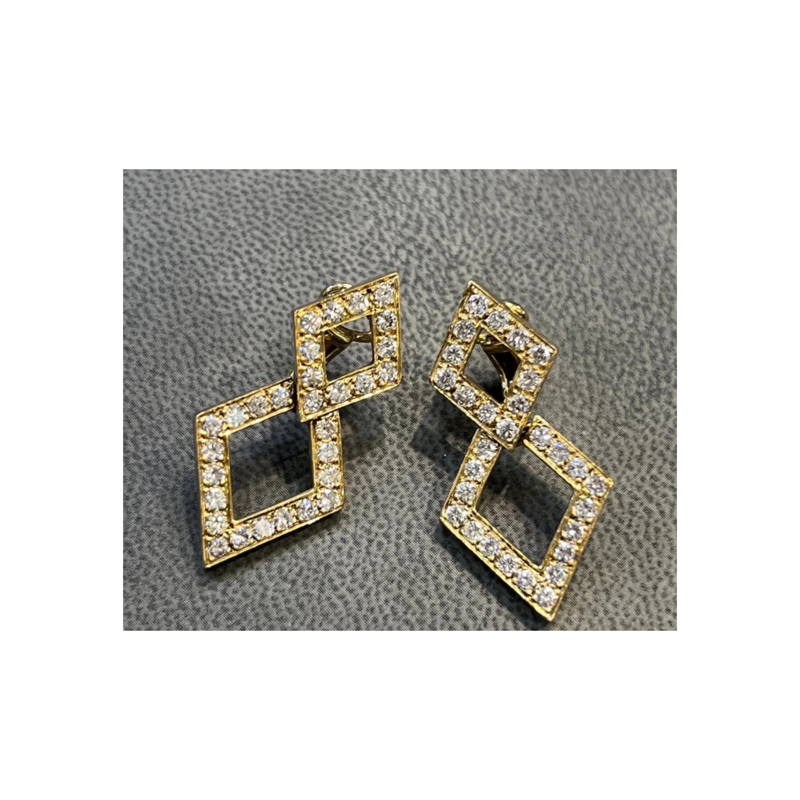 Geometric Diamond Earrings - Image 4