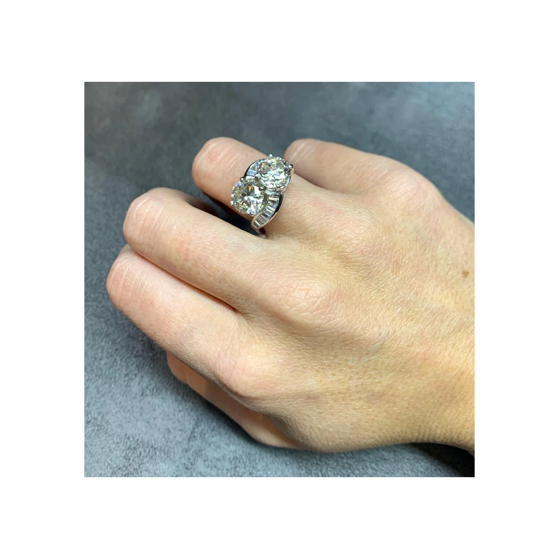 GIA Certified "You and Me" Diamond Ring - Image 4