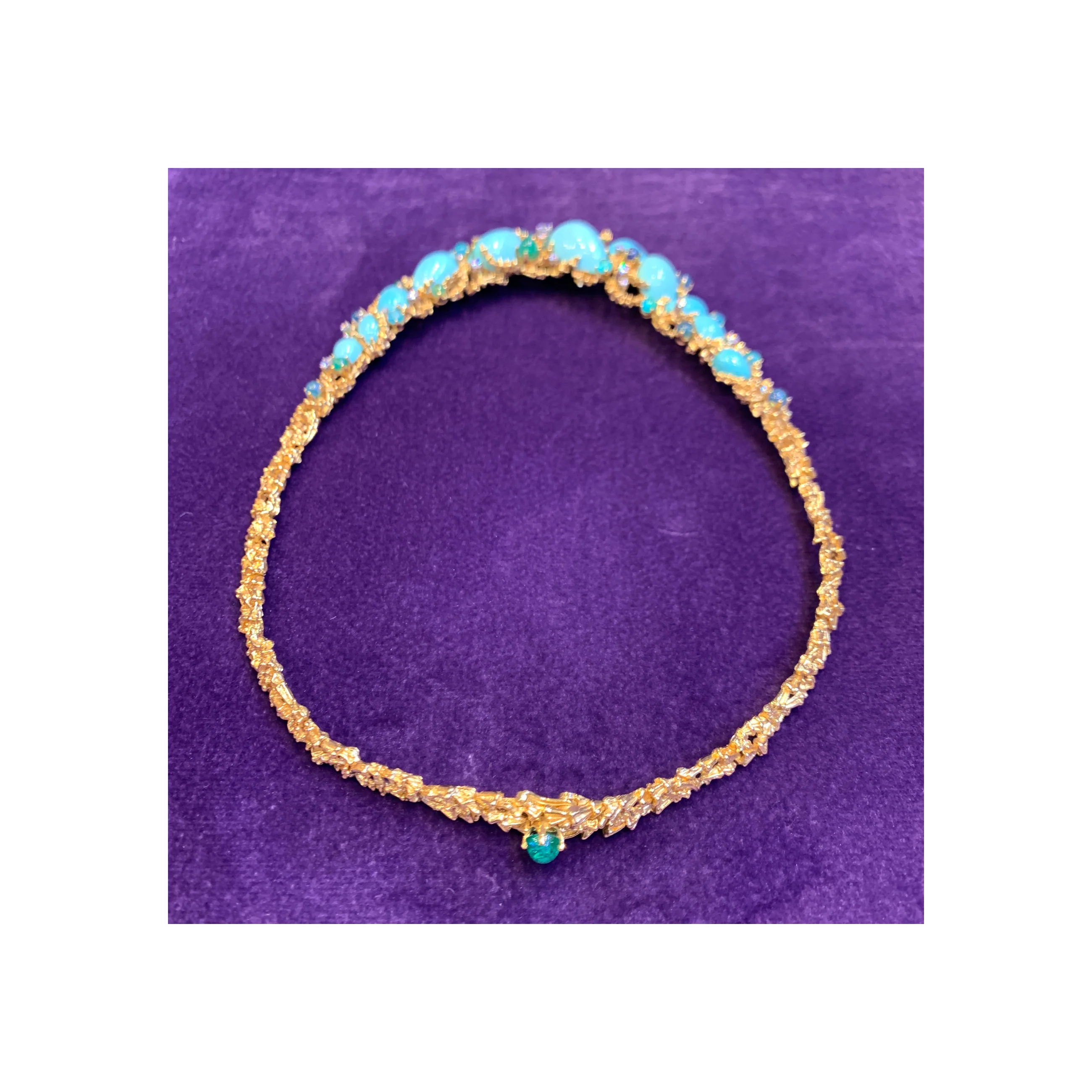 Gilbert Albert Turquoise & Diamond Necklace & Earrings - Image 11