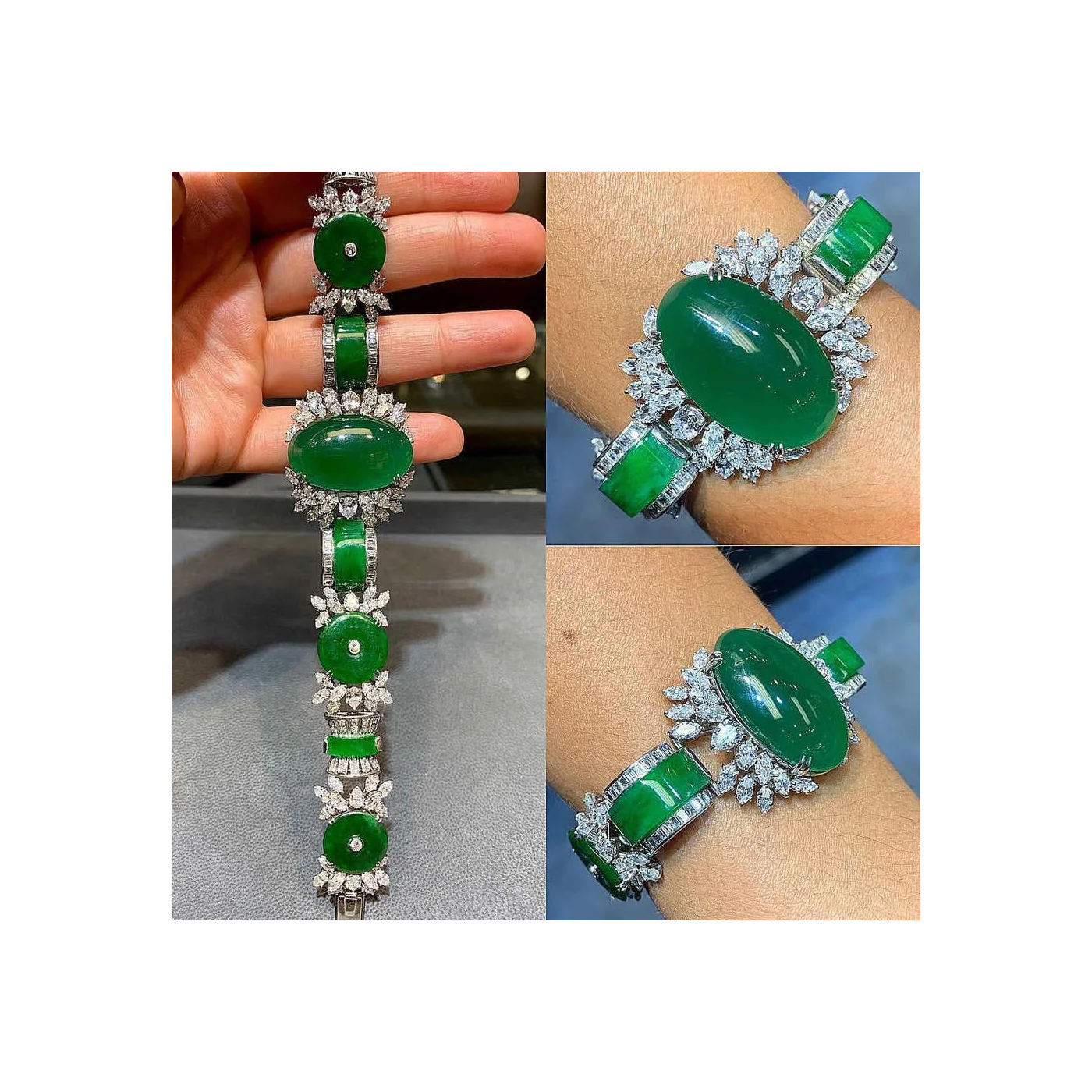 Harry Winston GIA Certified Jade Diamond Very Important and Rare Bracelet - Image 4
