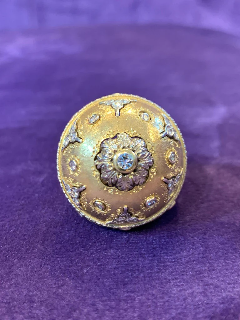 Huge Diamond and Gold Cocktail Ring - Image 3