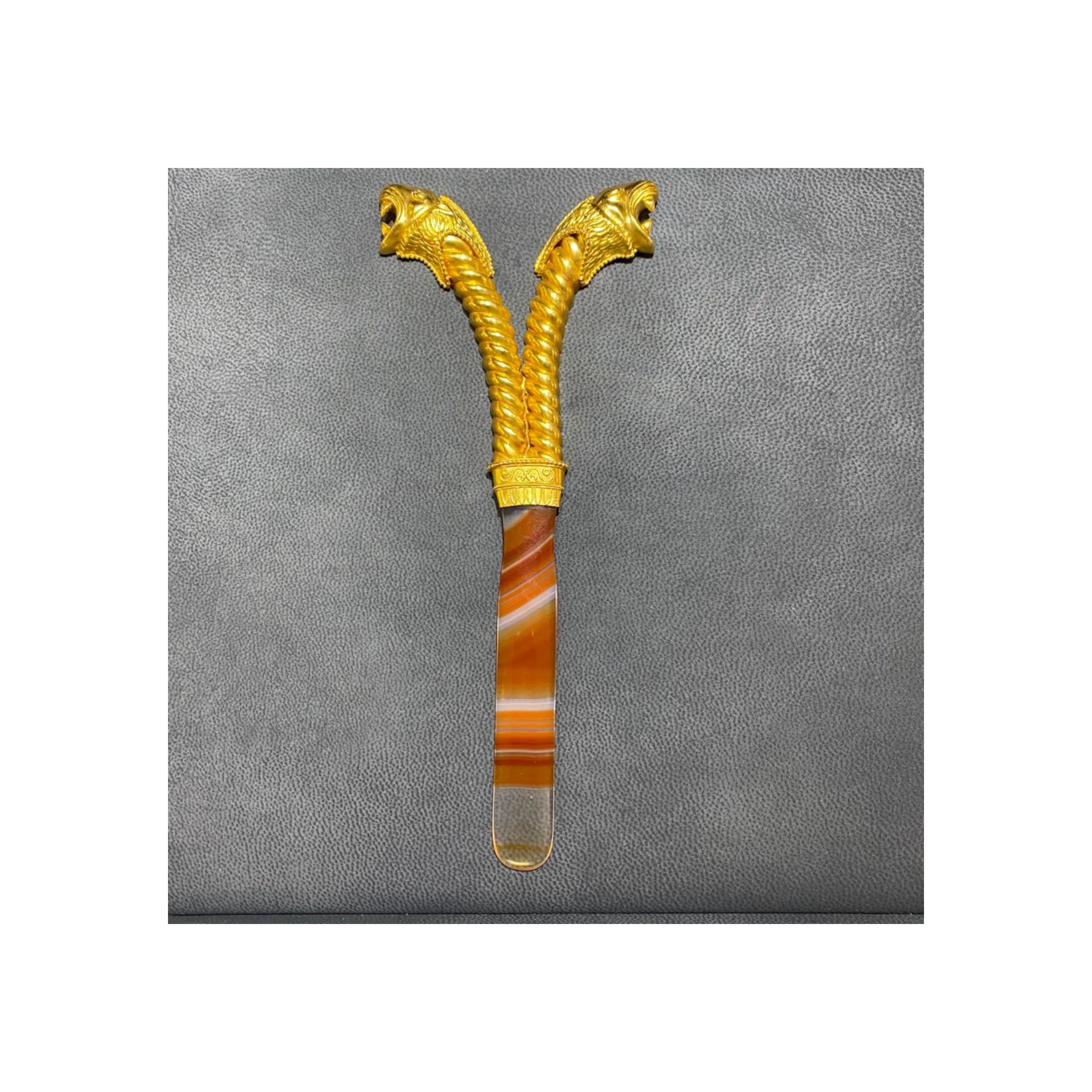 Ilias Lalaounis Gold and Agate Letter Opener - Image 5