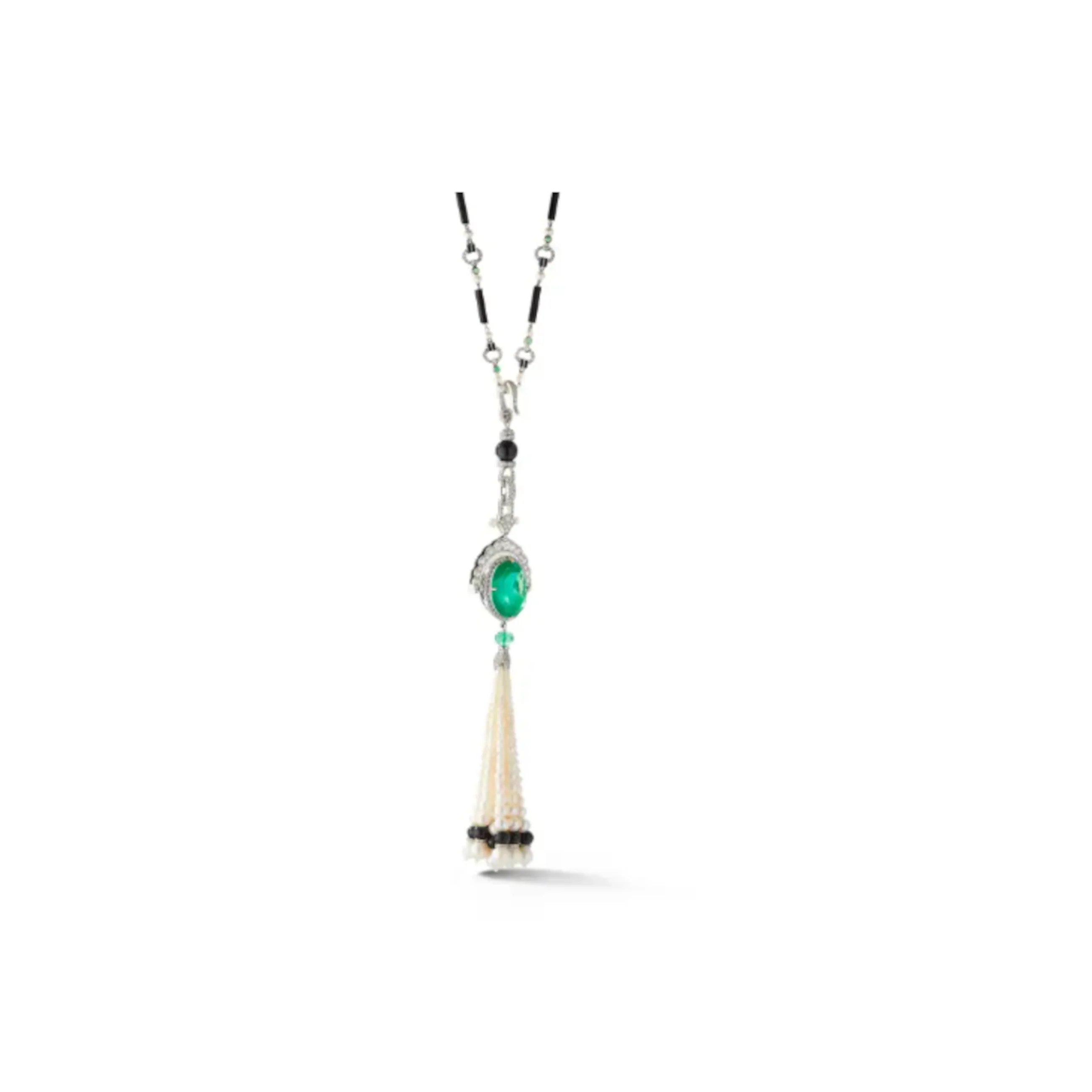 Important 21.70 Carat Colombian Emerald Tassel Sautoir Necklace - Image 5