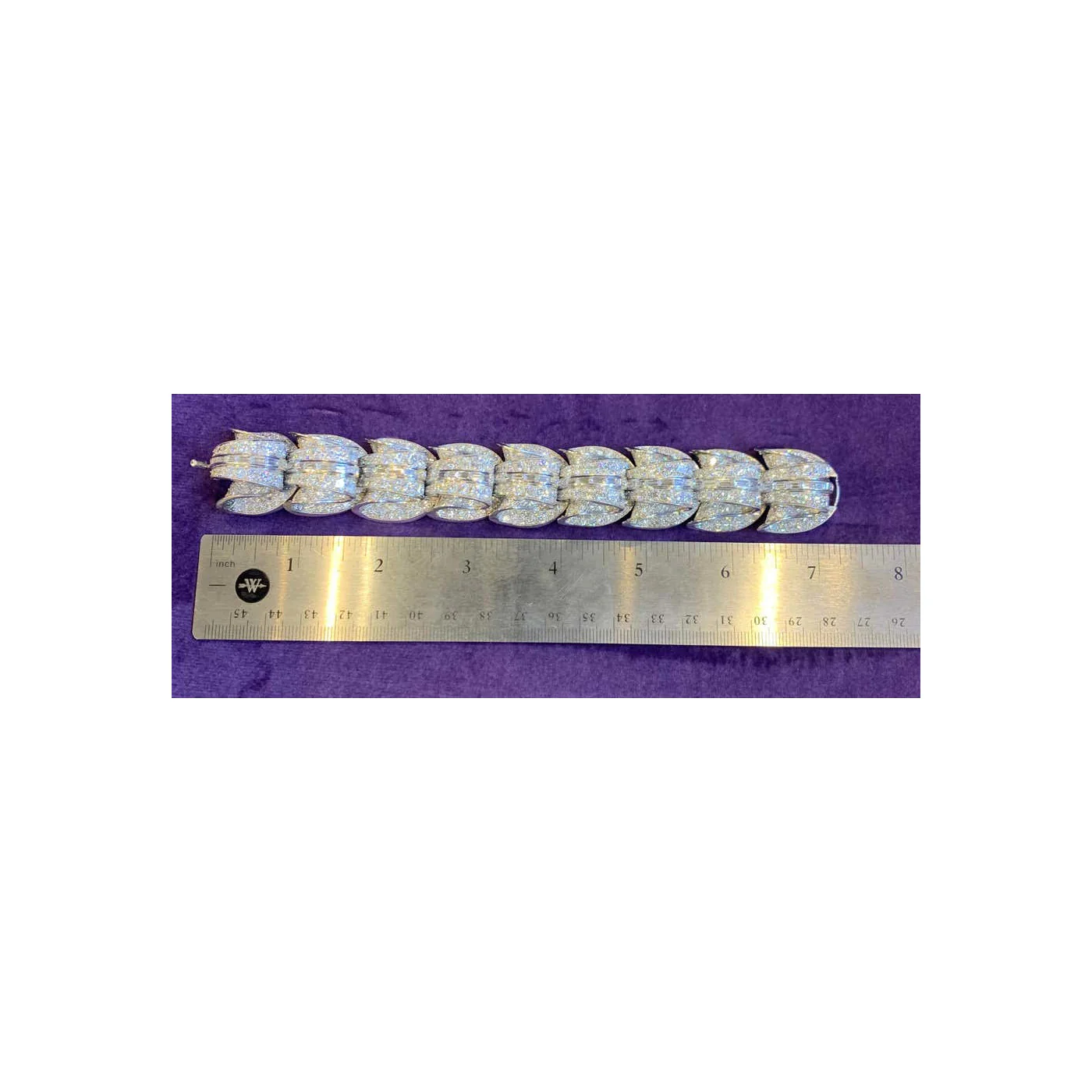 Incredible Geometric Art Deco Diamond Bracelet - Image 5