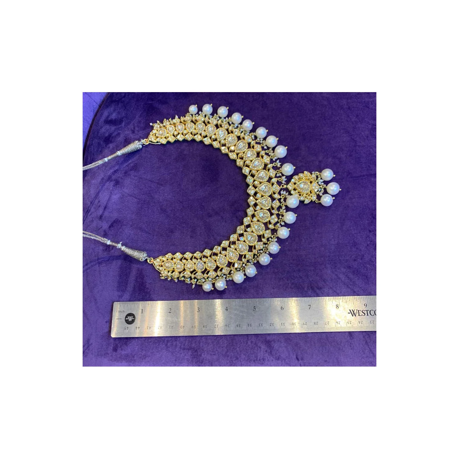 Indian Pearl and Diamond Necklace - Image 4
