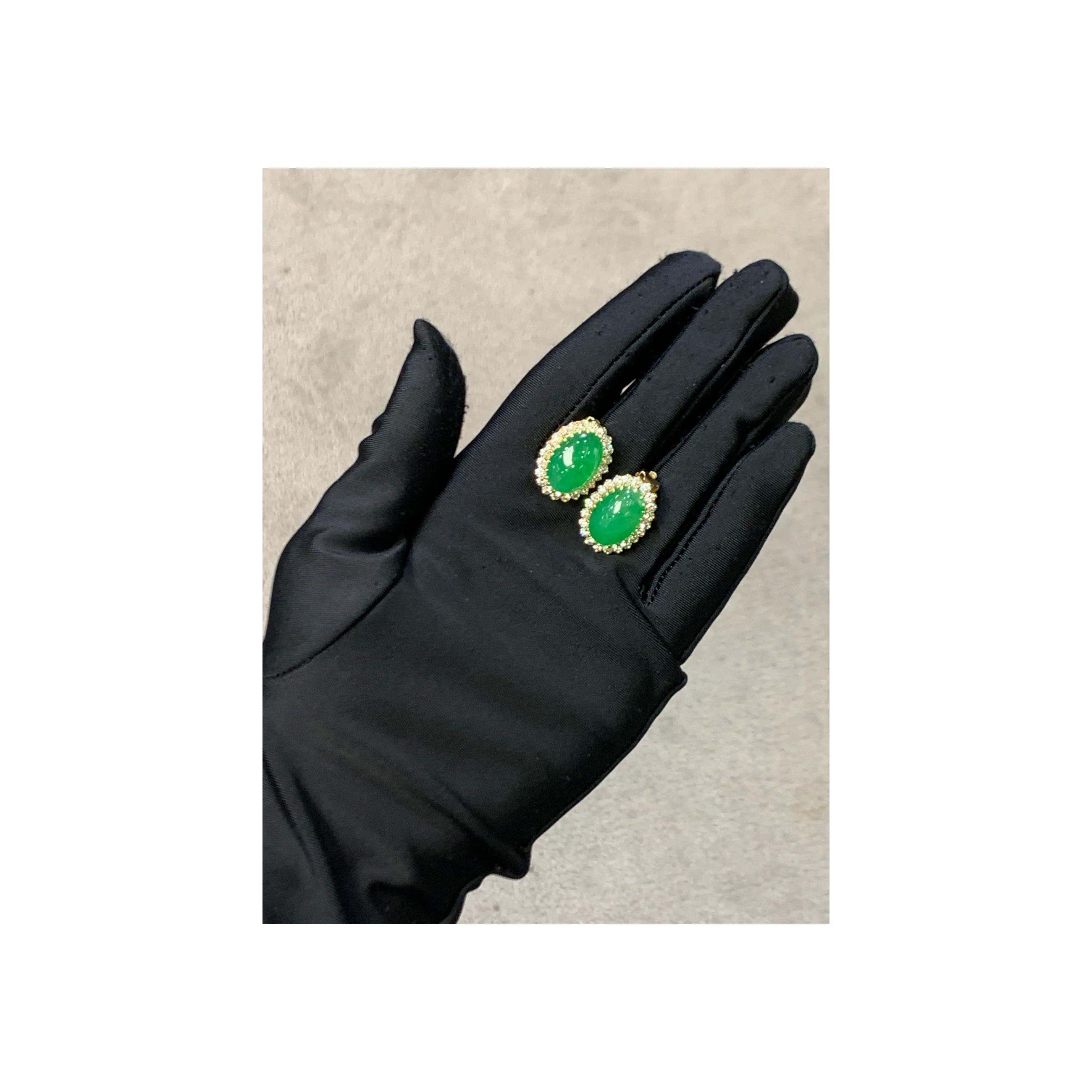 Jade & Diamond Earrings - Image 3