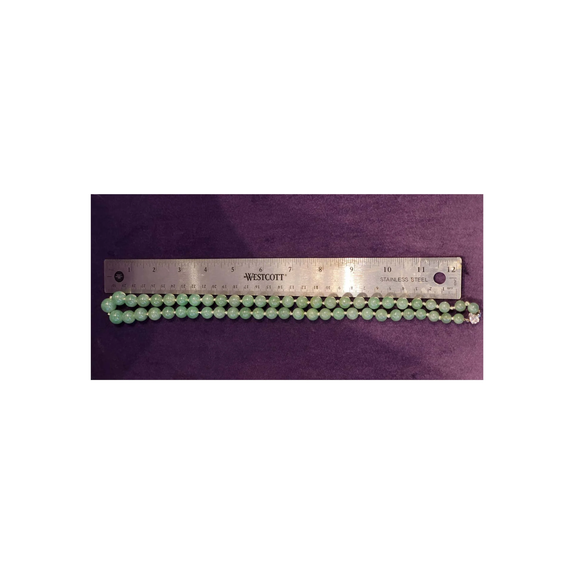 Certified Natural Jadeite Jade Bead Necklace - Image 7