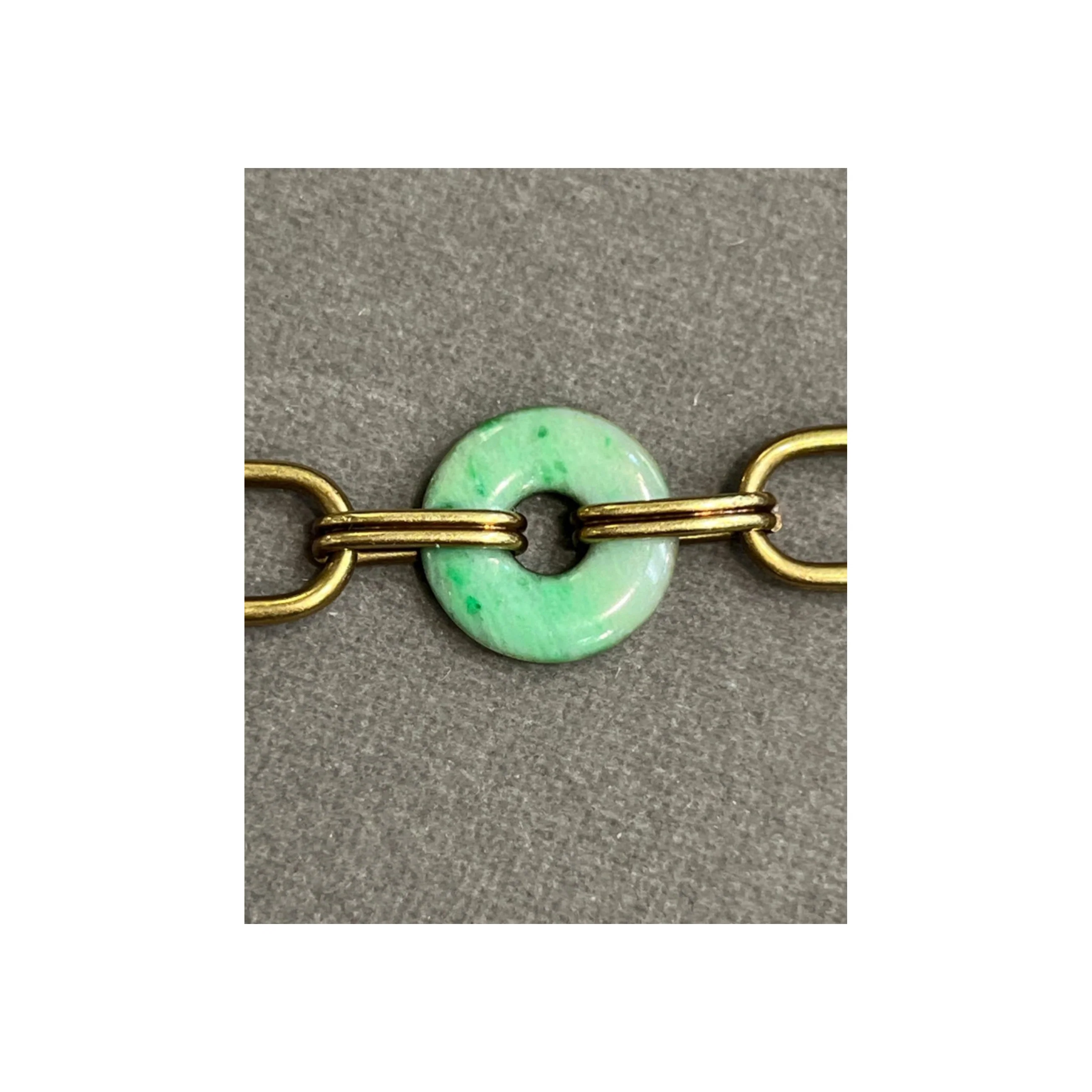 Jade Disc and Gold Link Bracelet - Image 5
