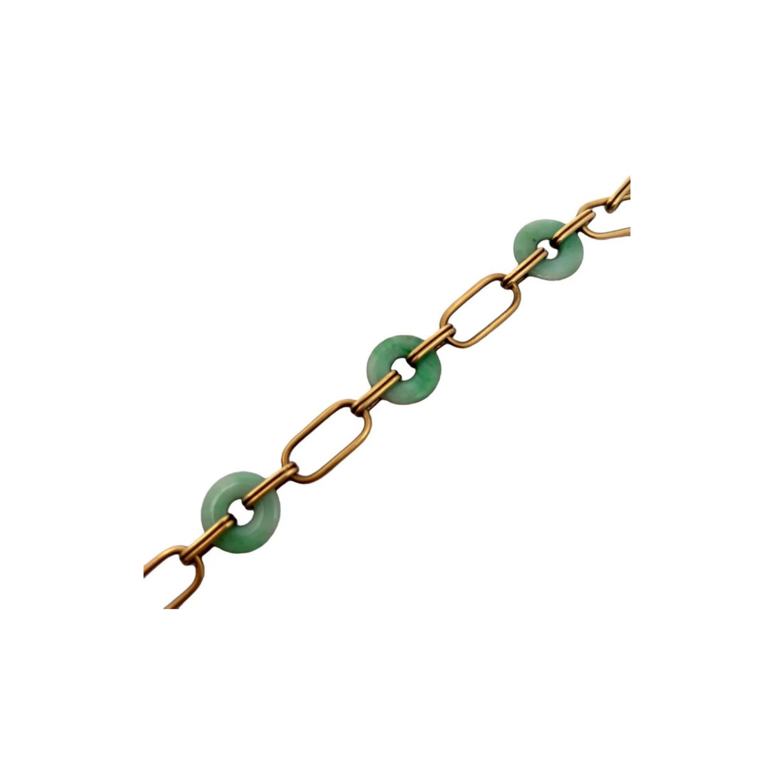 Jade Disc and Gold Link Bracelet - Image 7