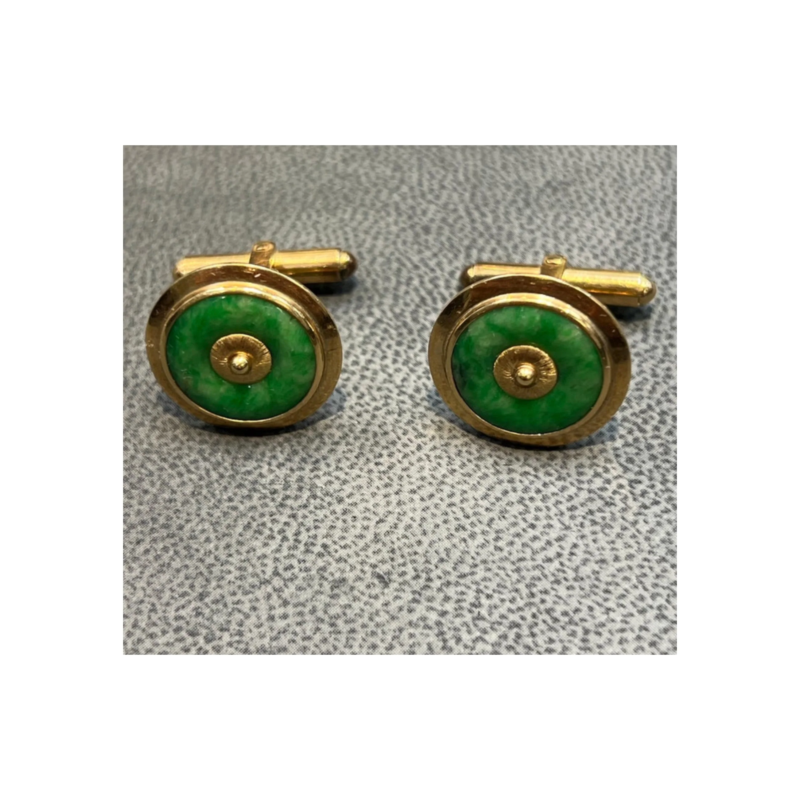 Jade Disc Cufflinks - Image 3