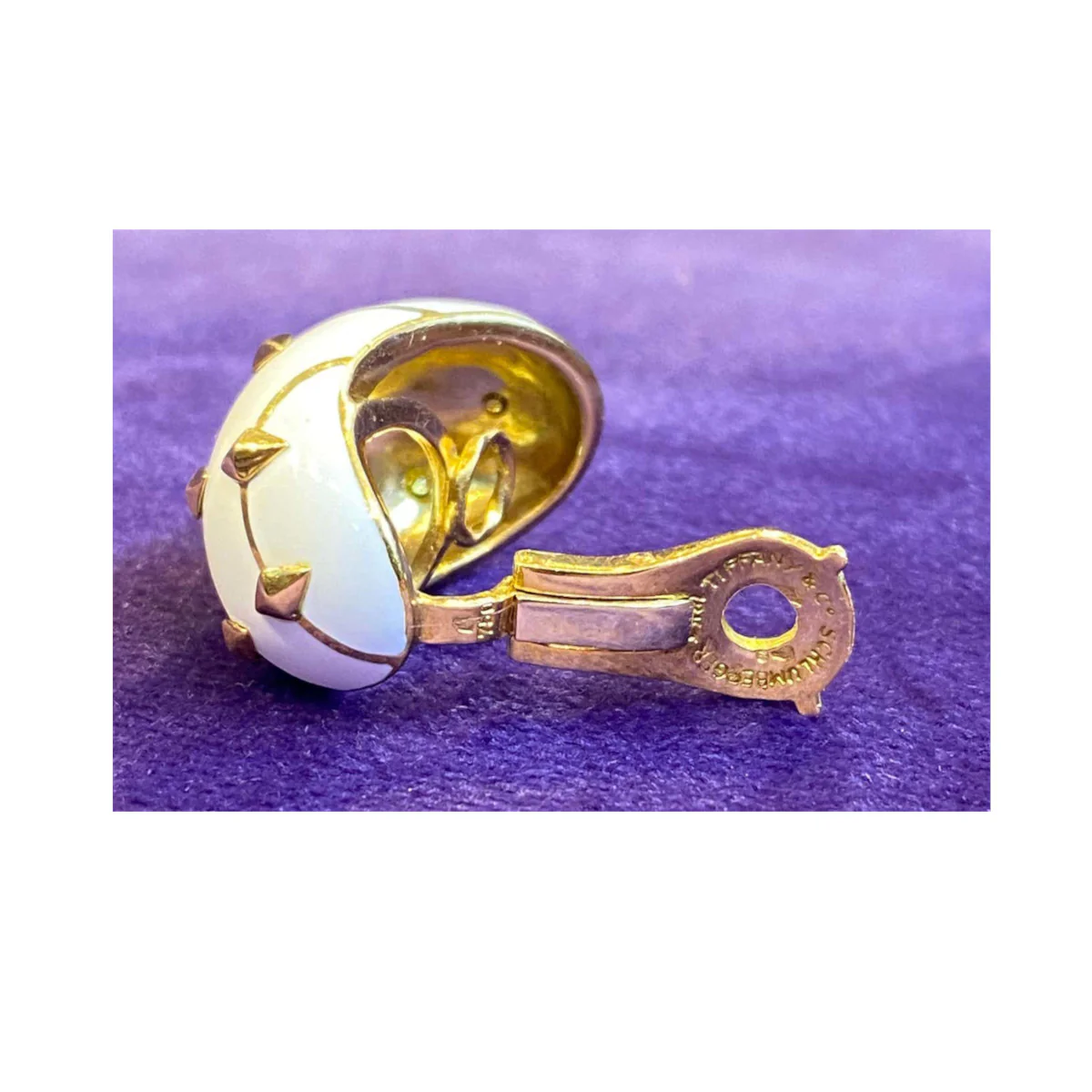 Jean Schlumberger for Tiffany & Co. White Enamel Earrings - Image 4