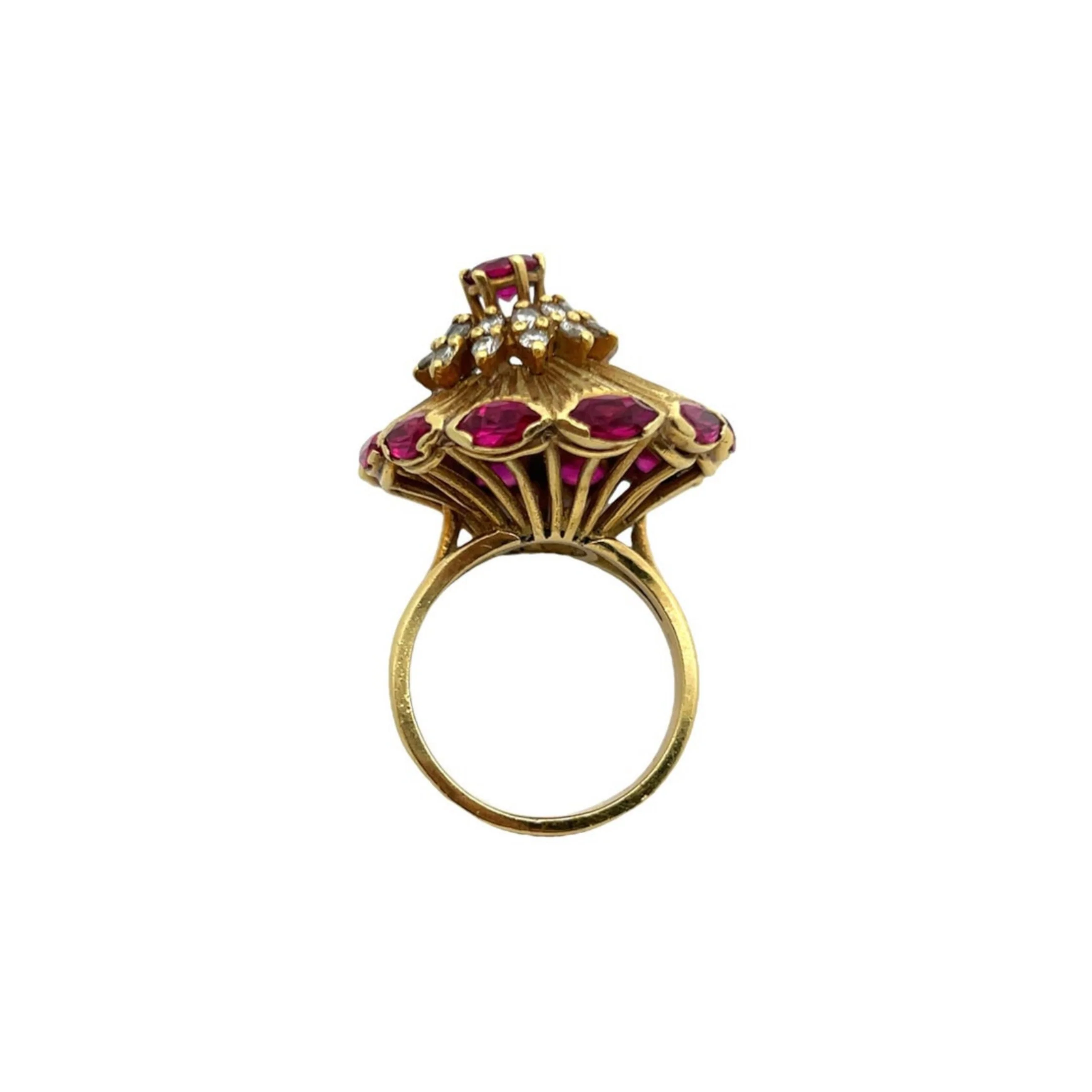 Large Ruby and Diamond Cocktail Ring - Image 6