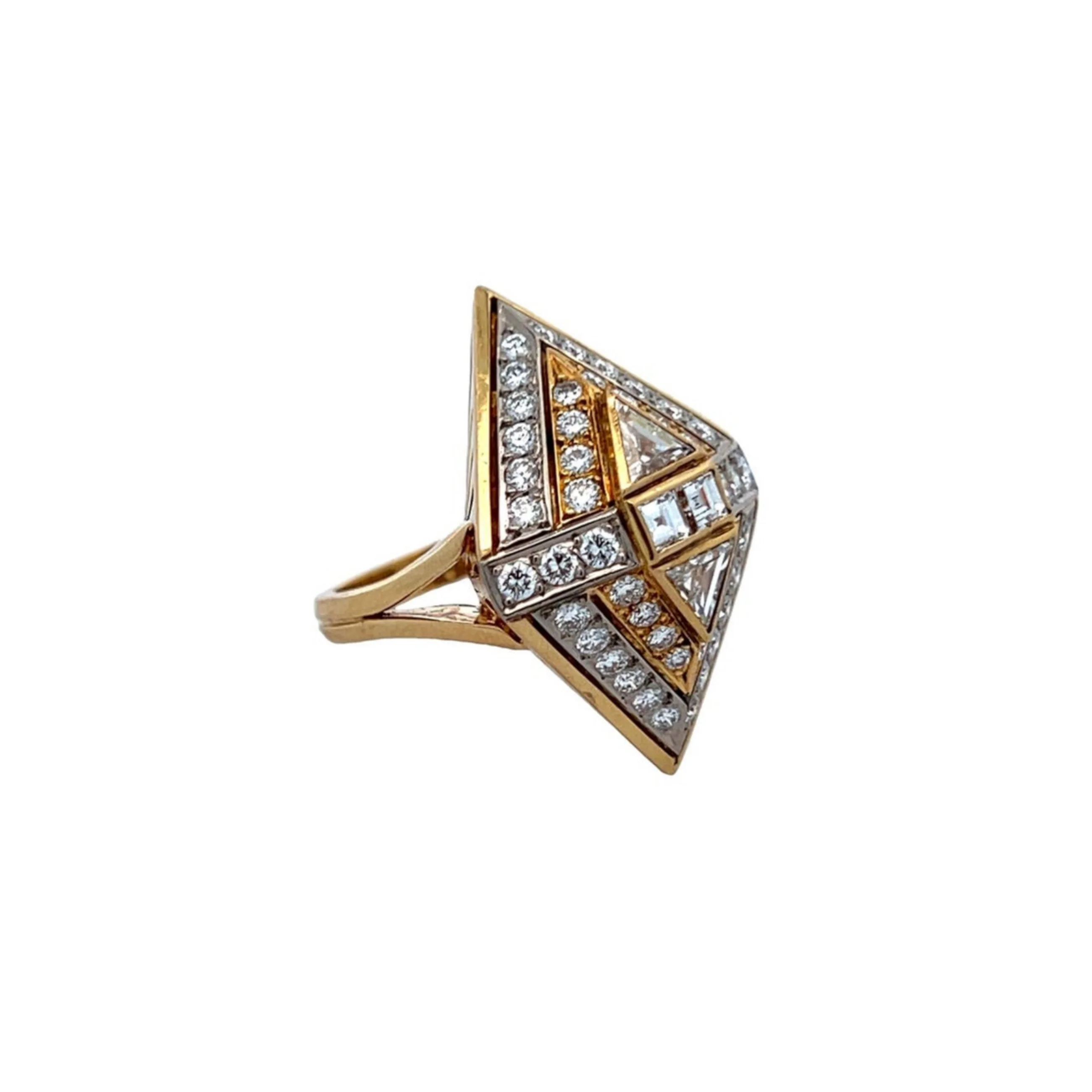 Large Size Navette Diamond Ring - Image 6