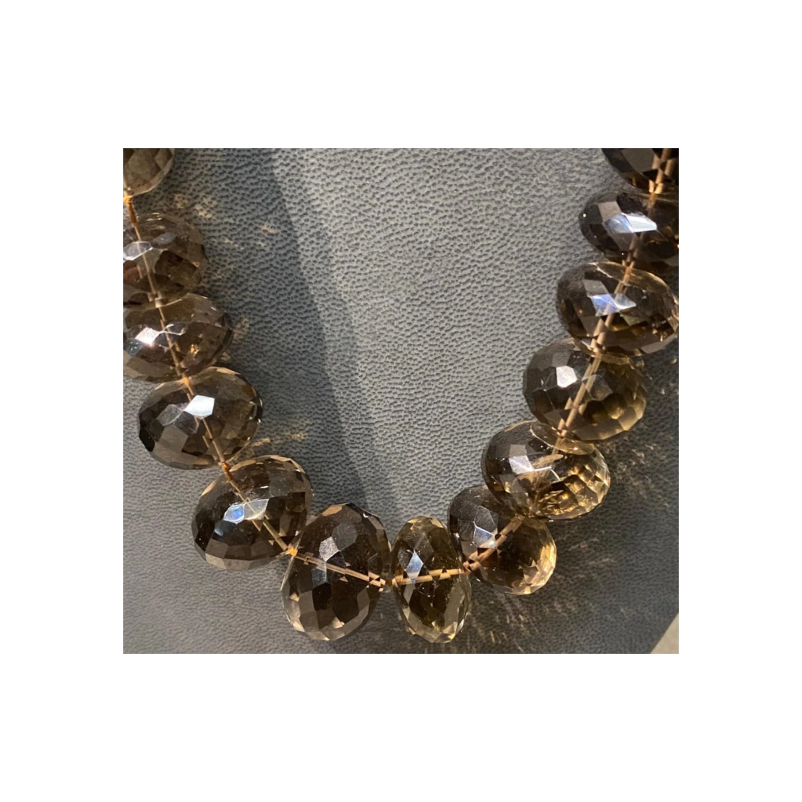 Large Smokey Quartz Bead Necklace - Image 7