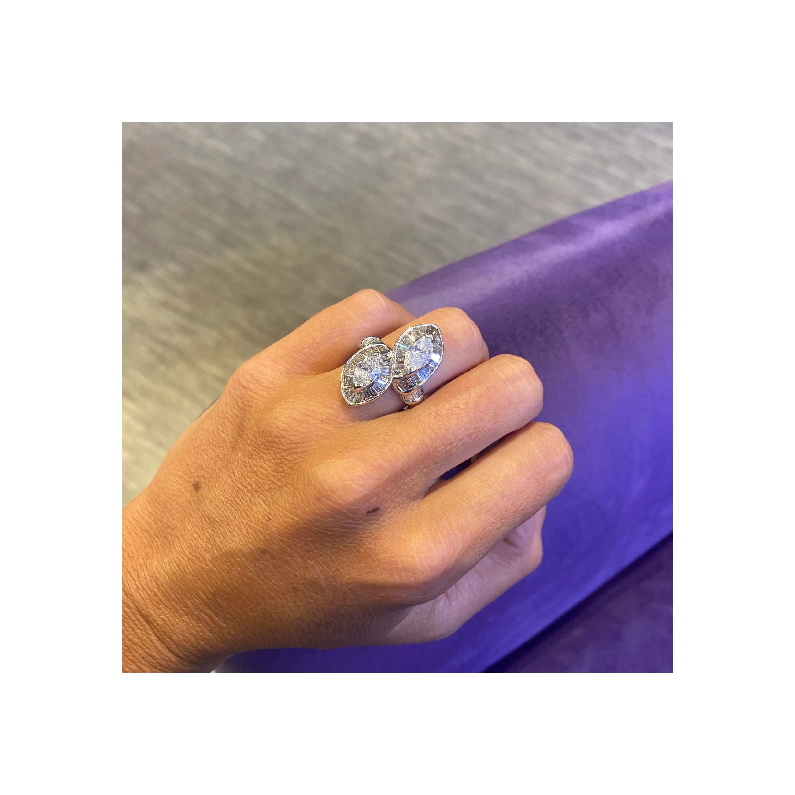 Marquise Diamond You and Me Ring - Image 2