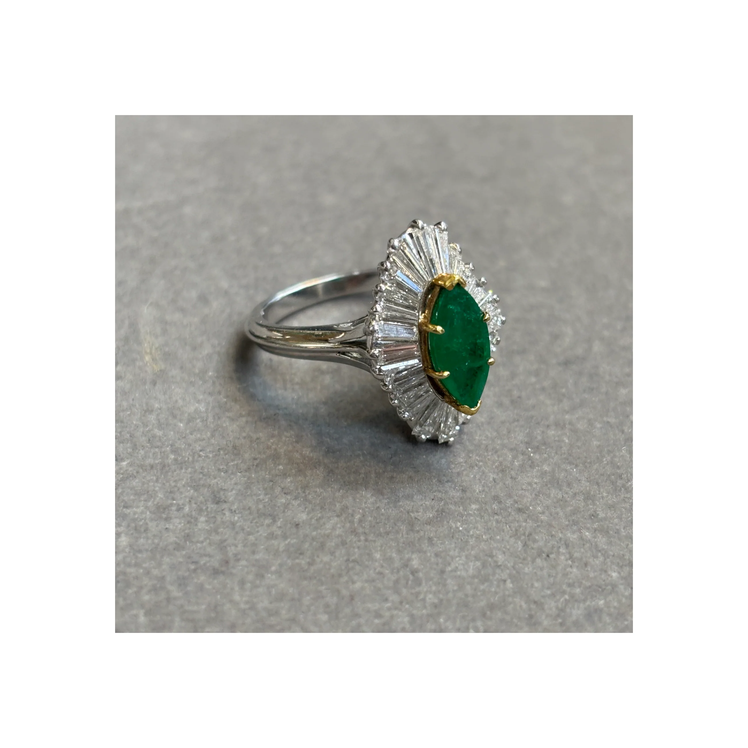 Marquise Emerald Ballerina Ring - Image 7