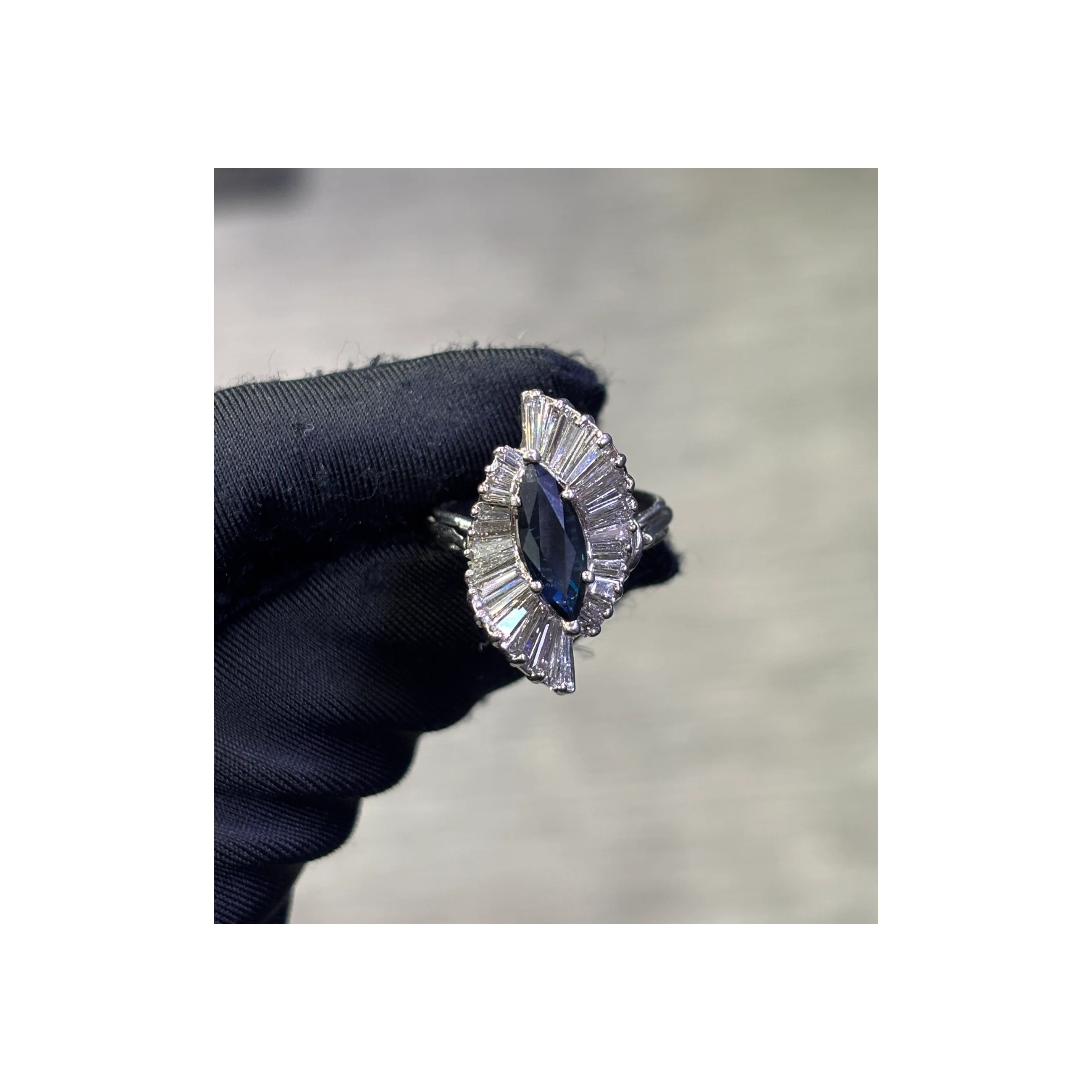 Marquise Sapphire Ballerina Ring - Image 4
