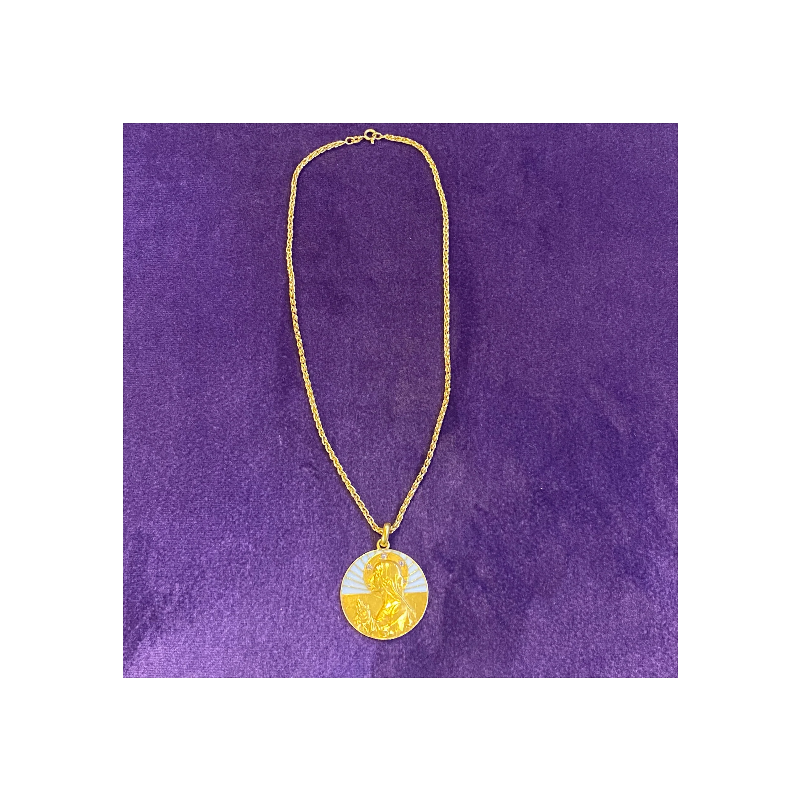 Masriera Enamel Madonna Pendant Necklace - Image 6