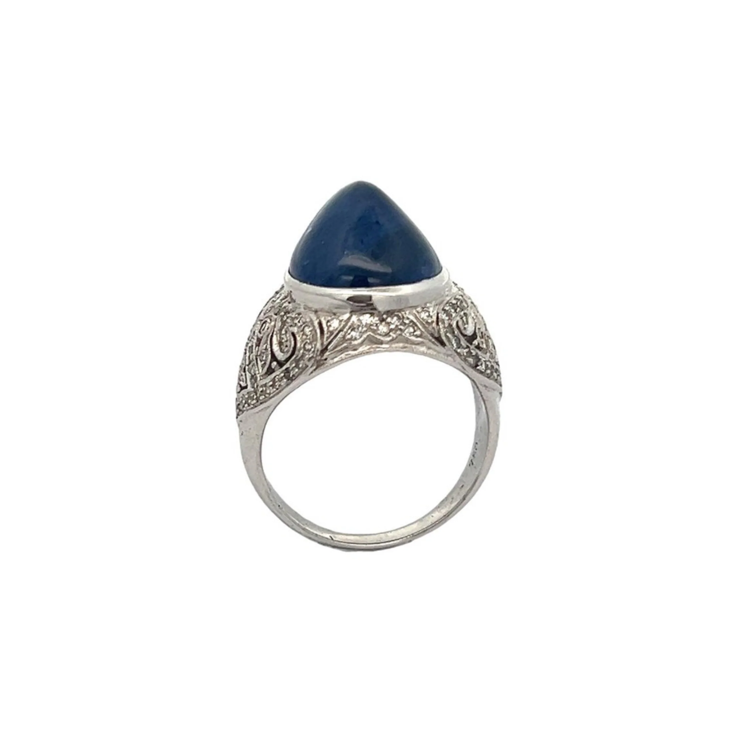 Men's Cabochon Sapphire Ring - Image 12
