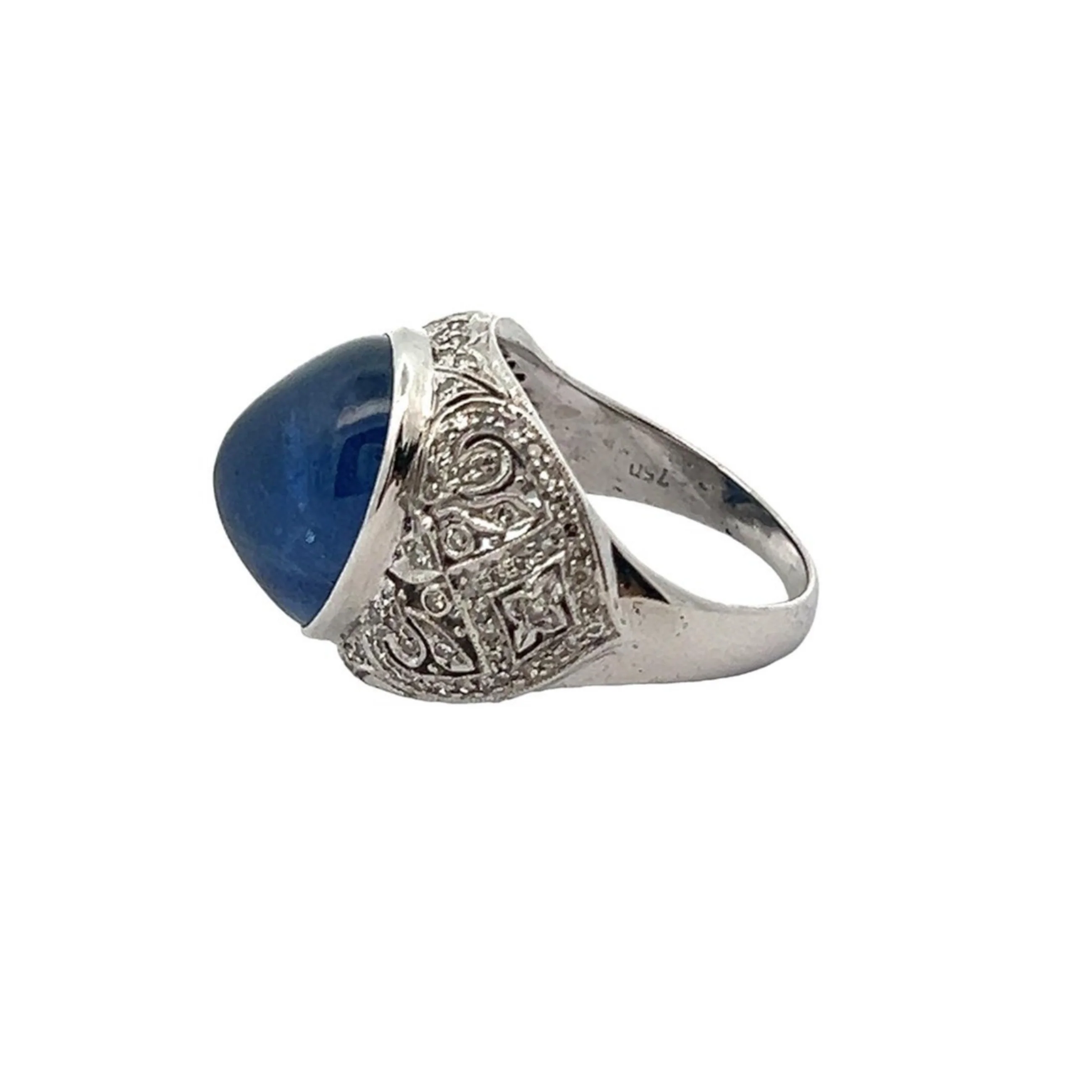 Men's Cabochon Sapphire Ring - Image 6