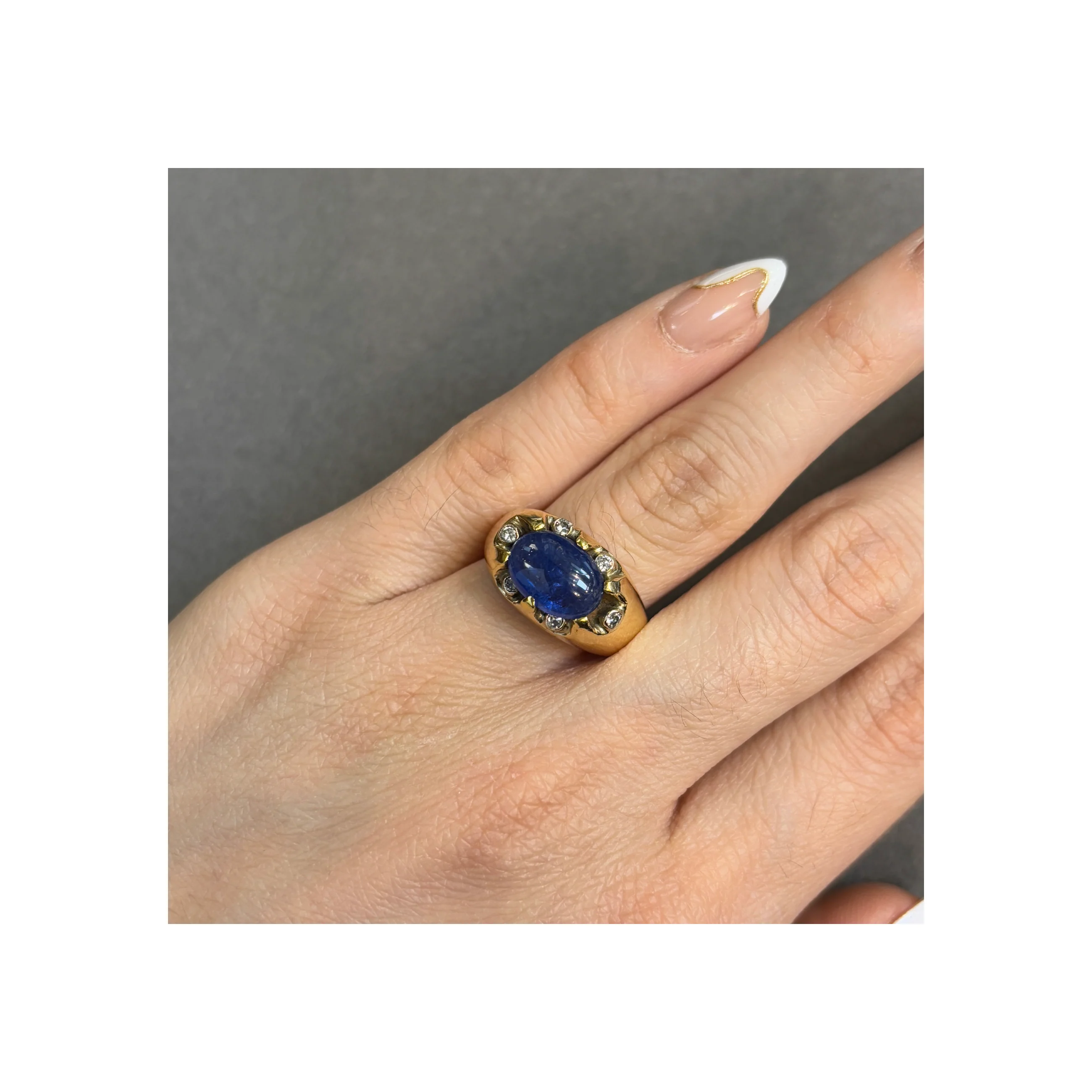 Men's Cabochon Sapphire Ring - Image 3