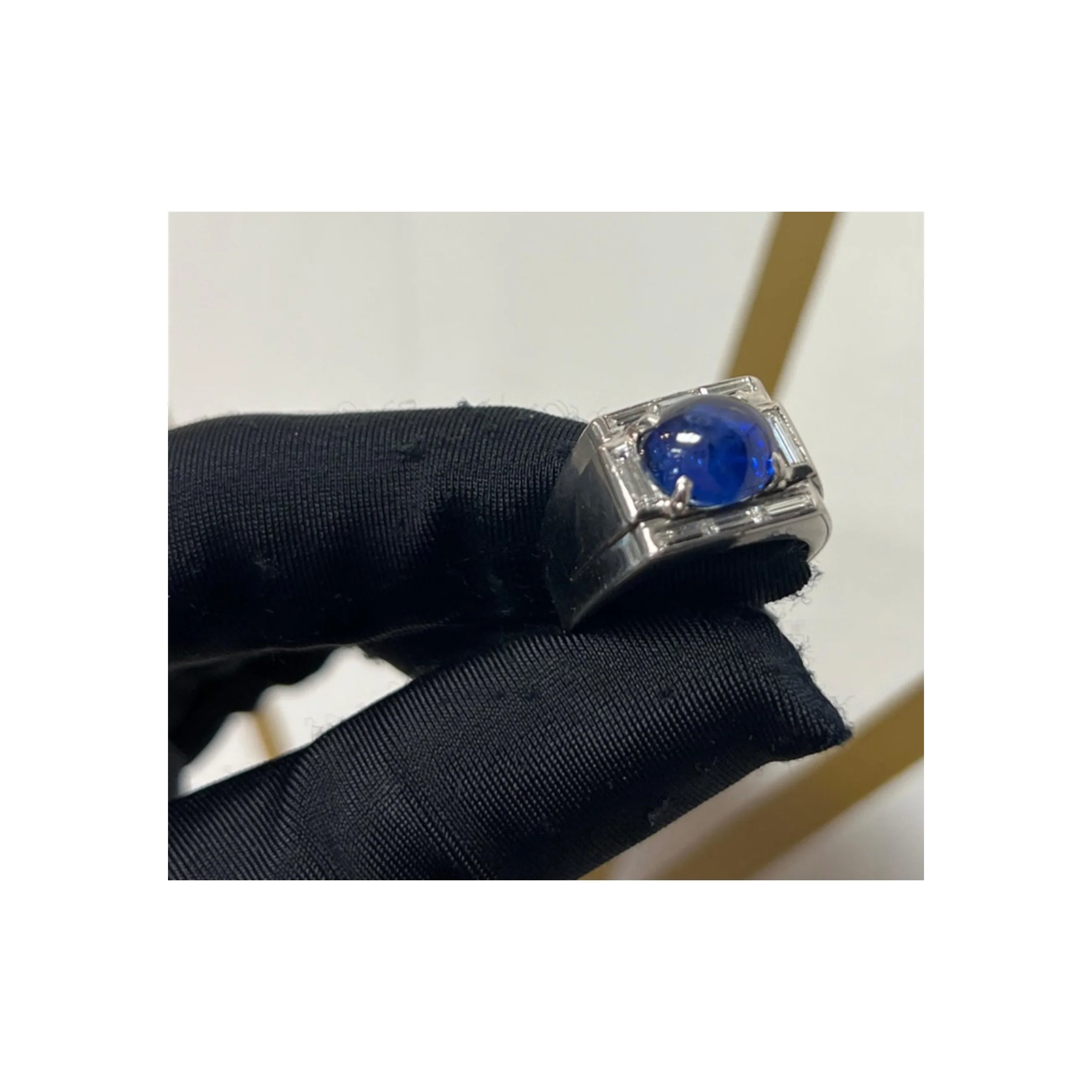 Men's Cabochon Sapphire Ring - Image 5
