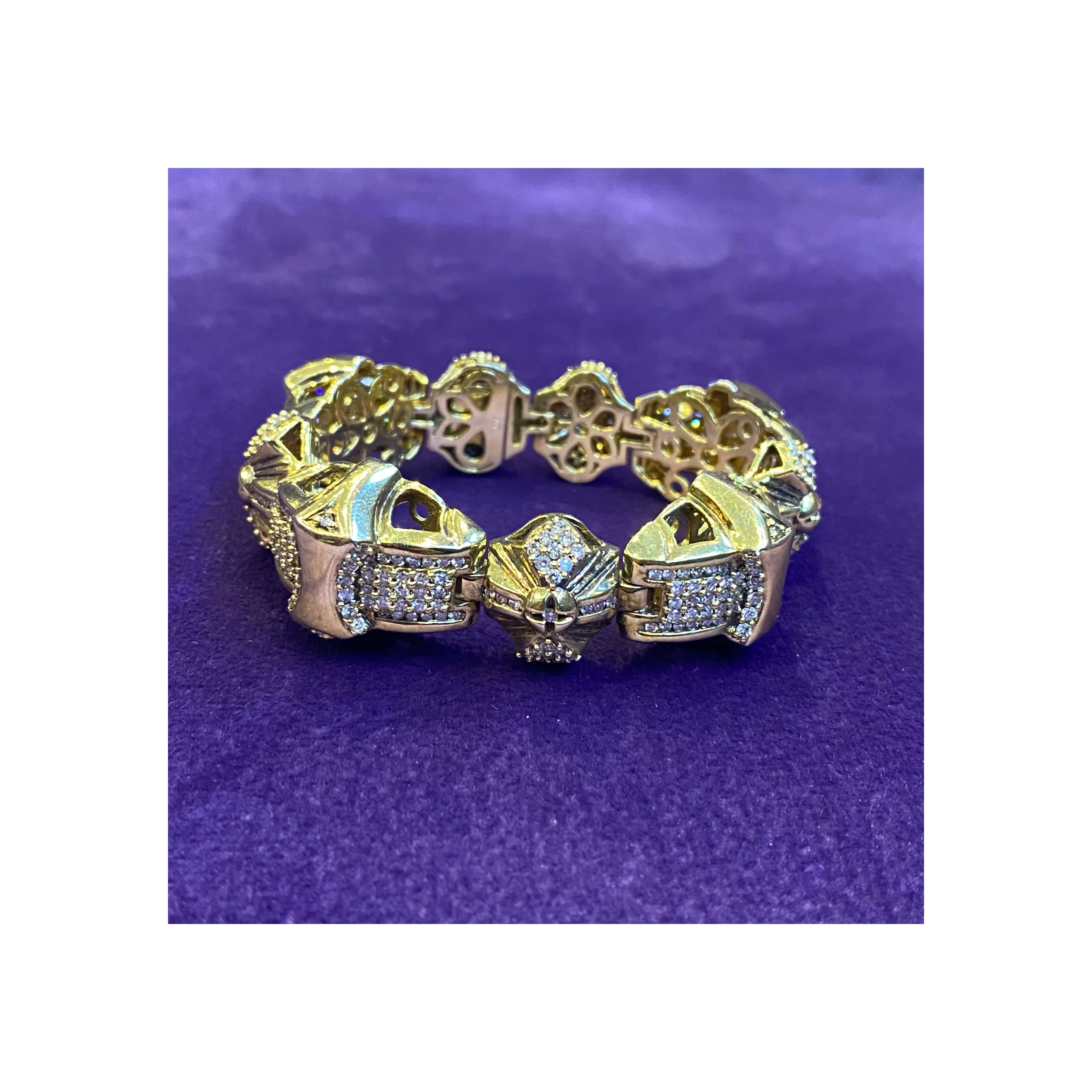 Men's Diamond & Gold Bracelet - Image 4