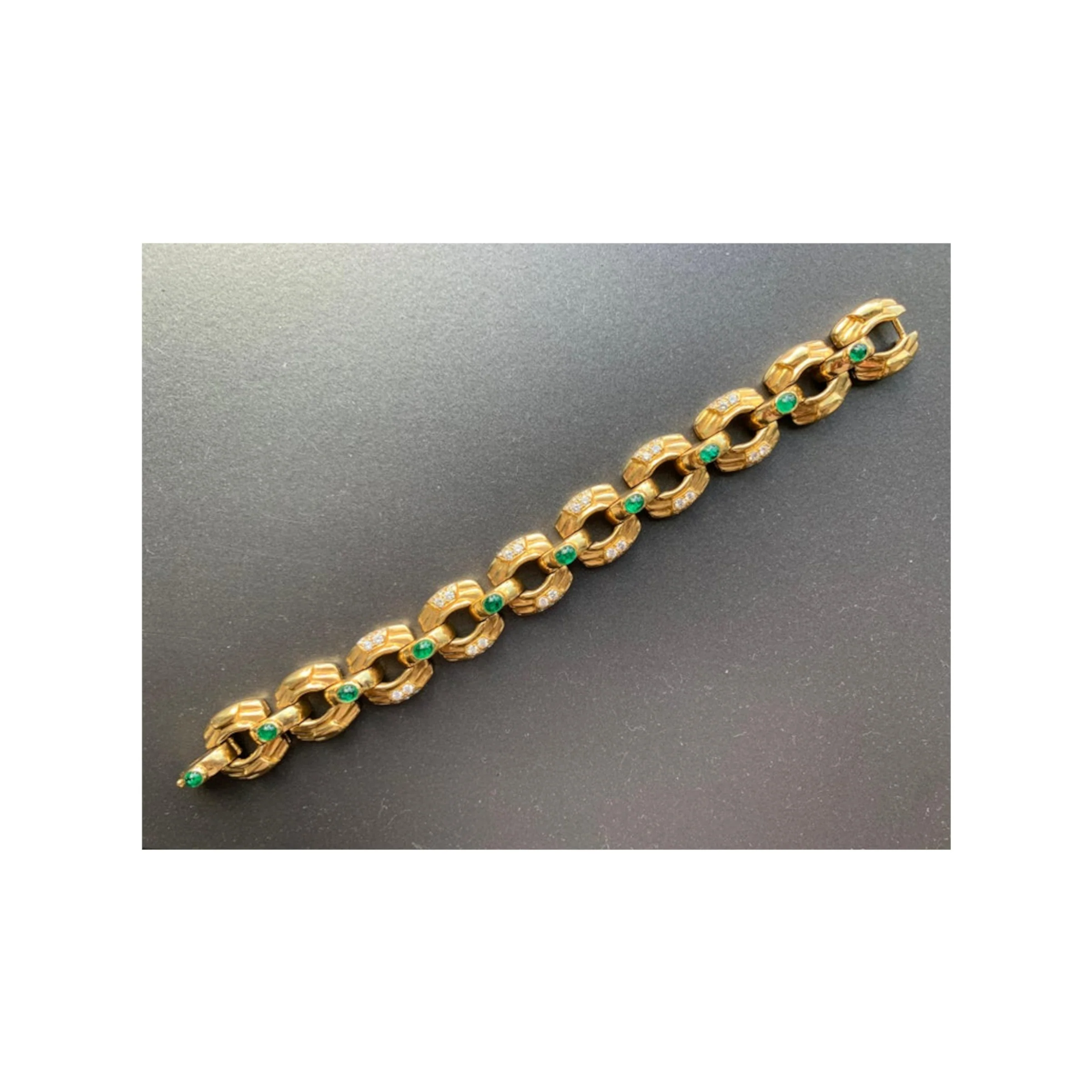 Men's Emerald and Diamond Bracelet - Image 4