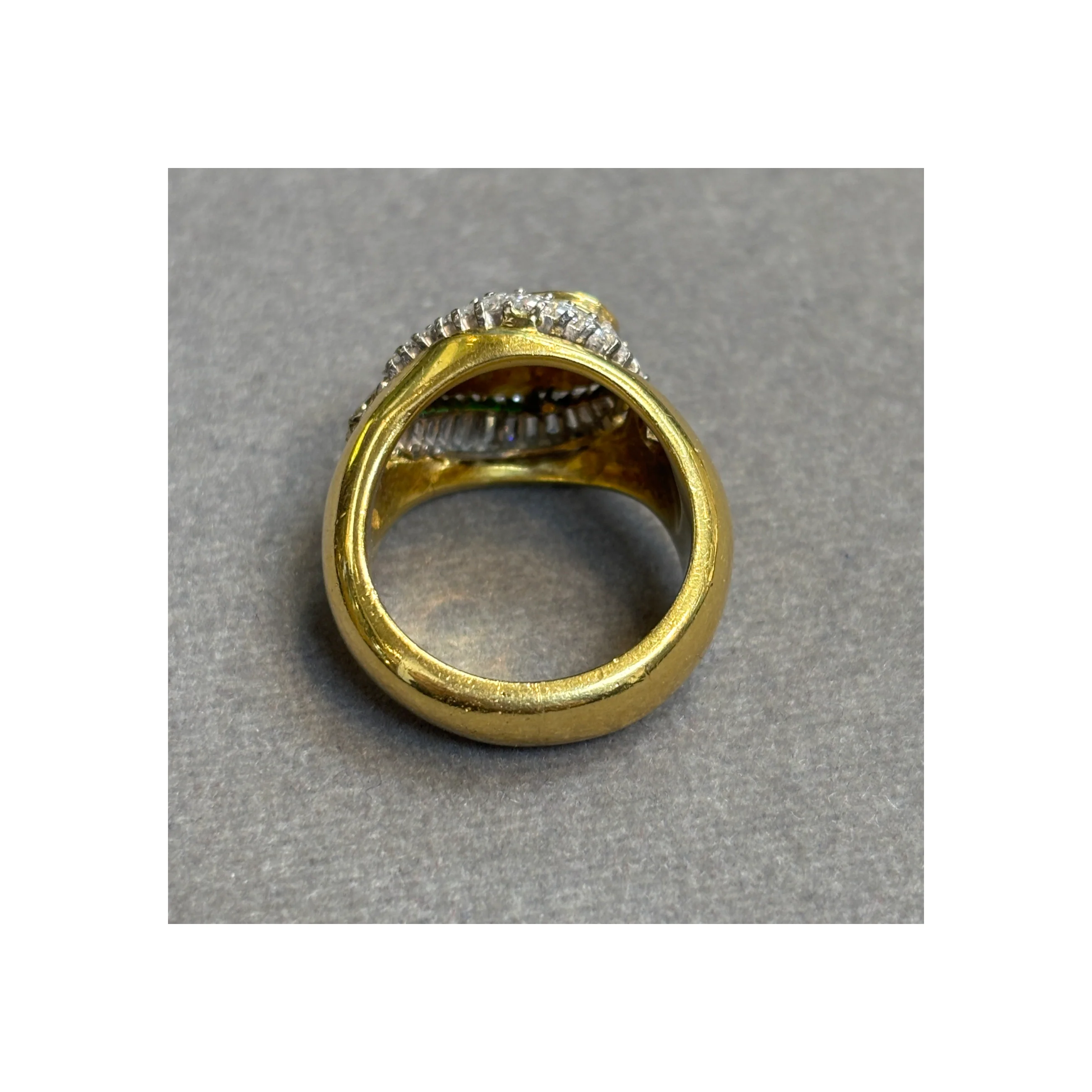 Men's Jade and Diamond Ring - Image 9