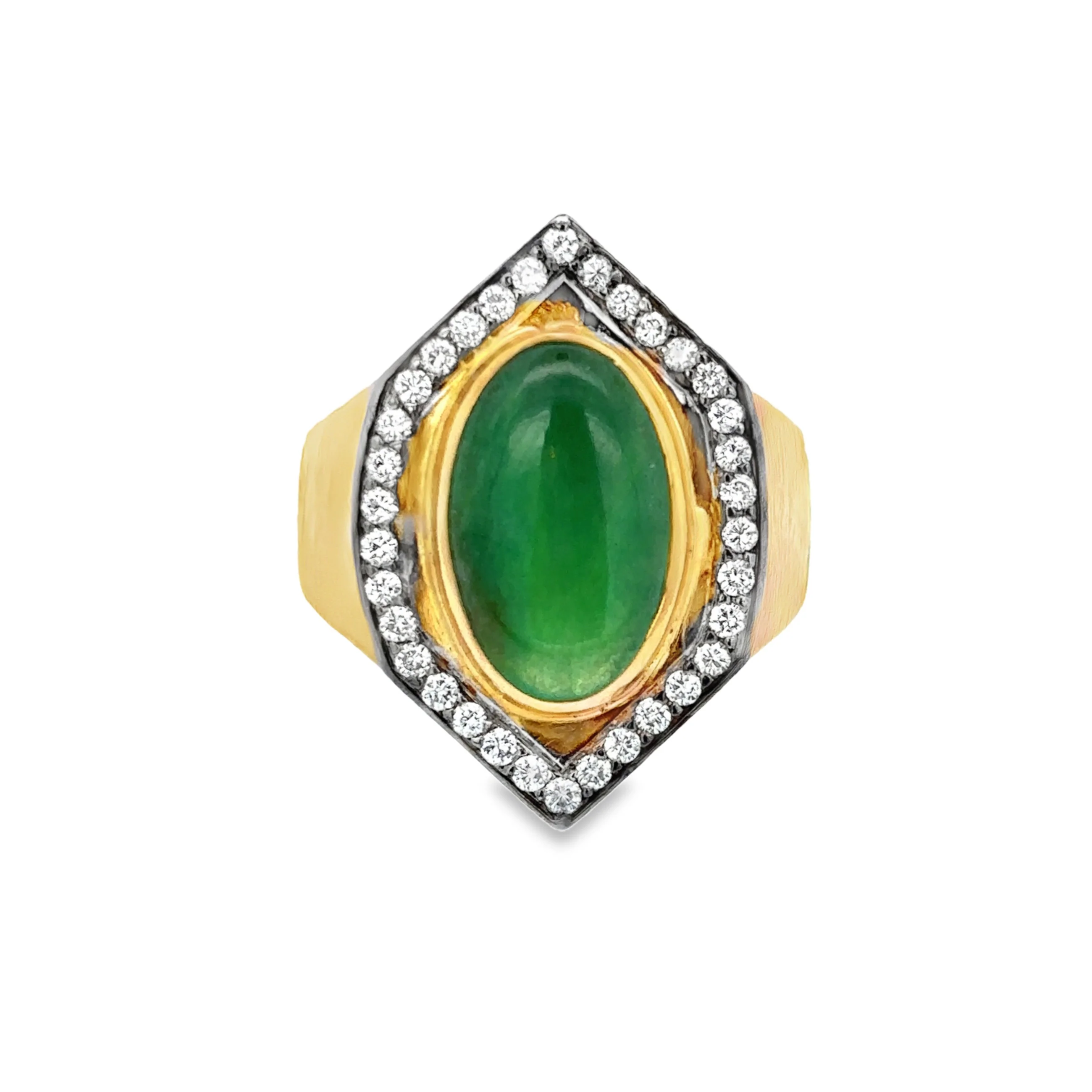 Men's Jade and Diamond Ring