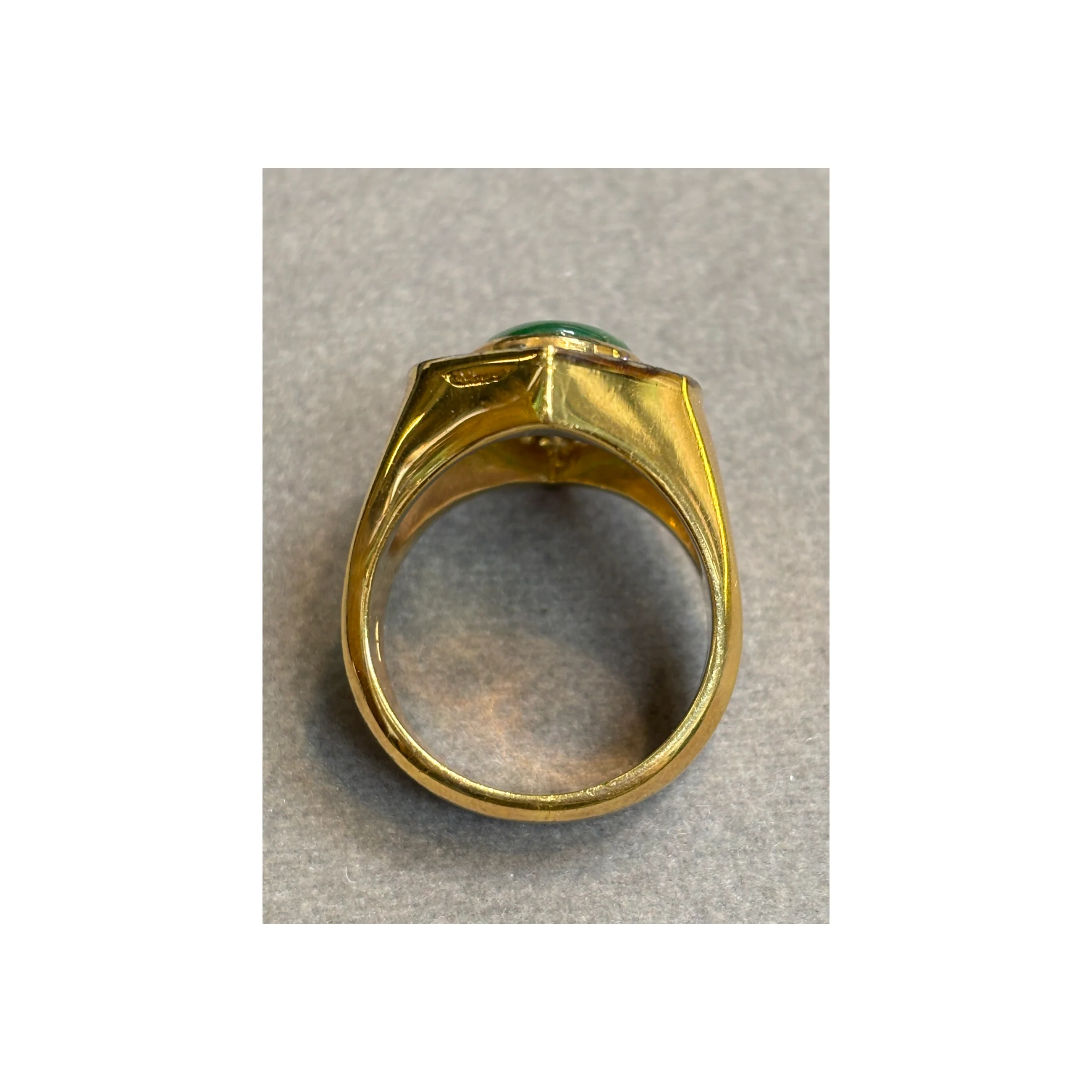 Men's Jade and Diamond Ring - Image 8