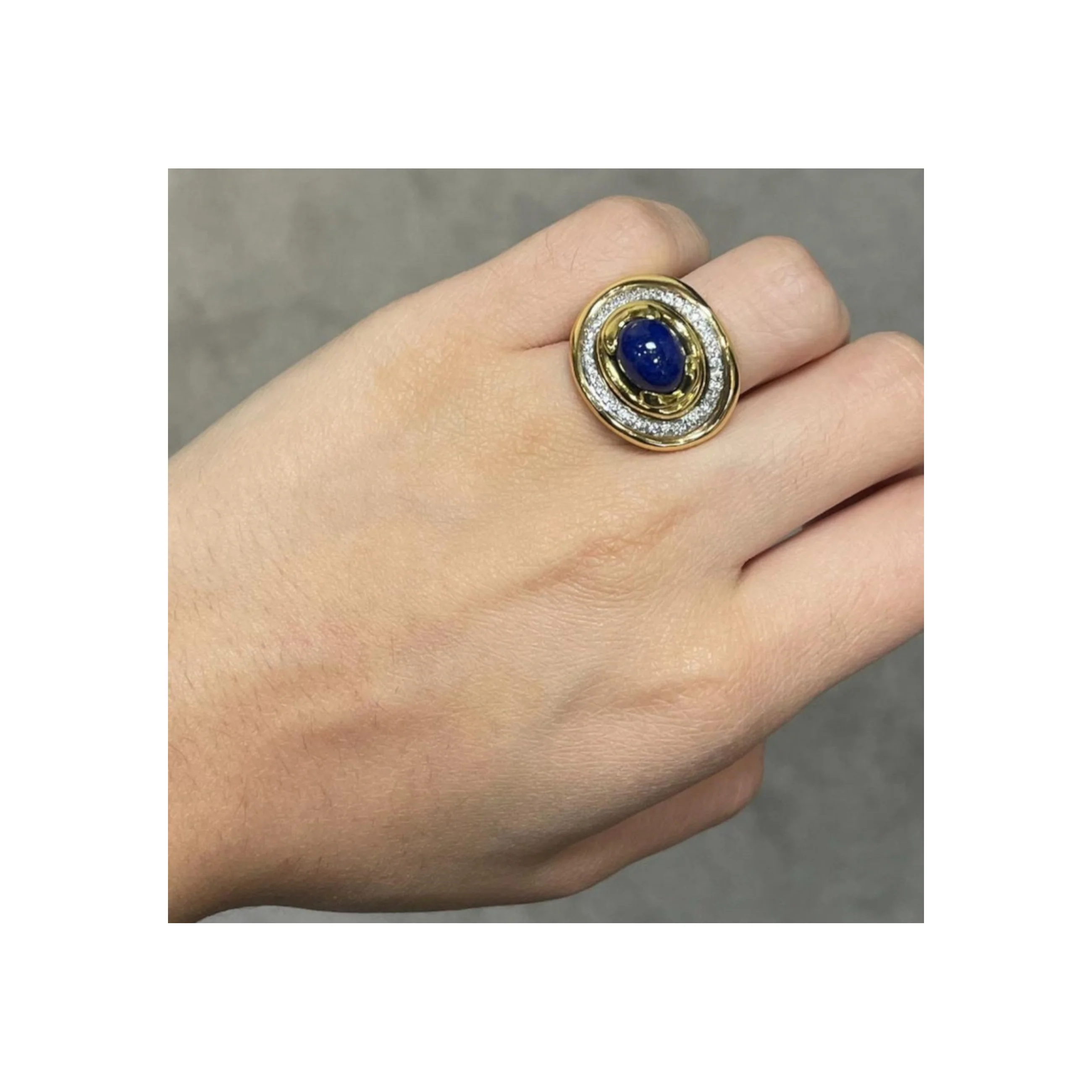 Men's Lapis Lazuli and Diamond Ring - Image 2