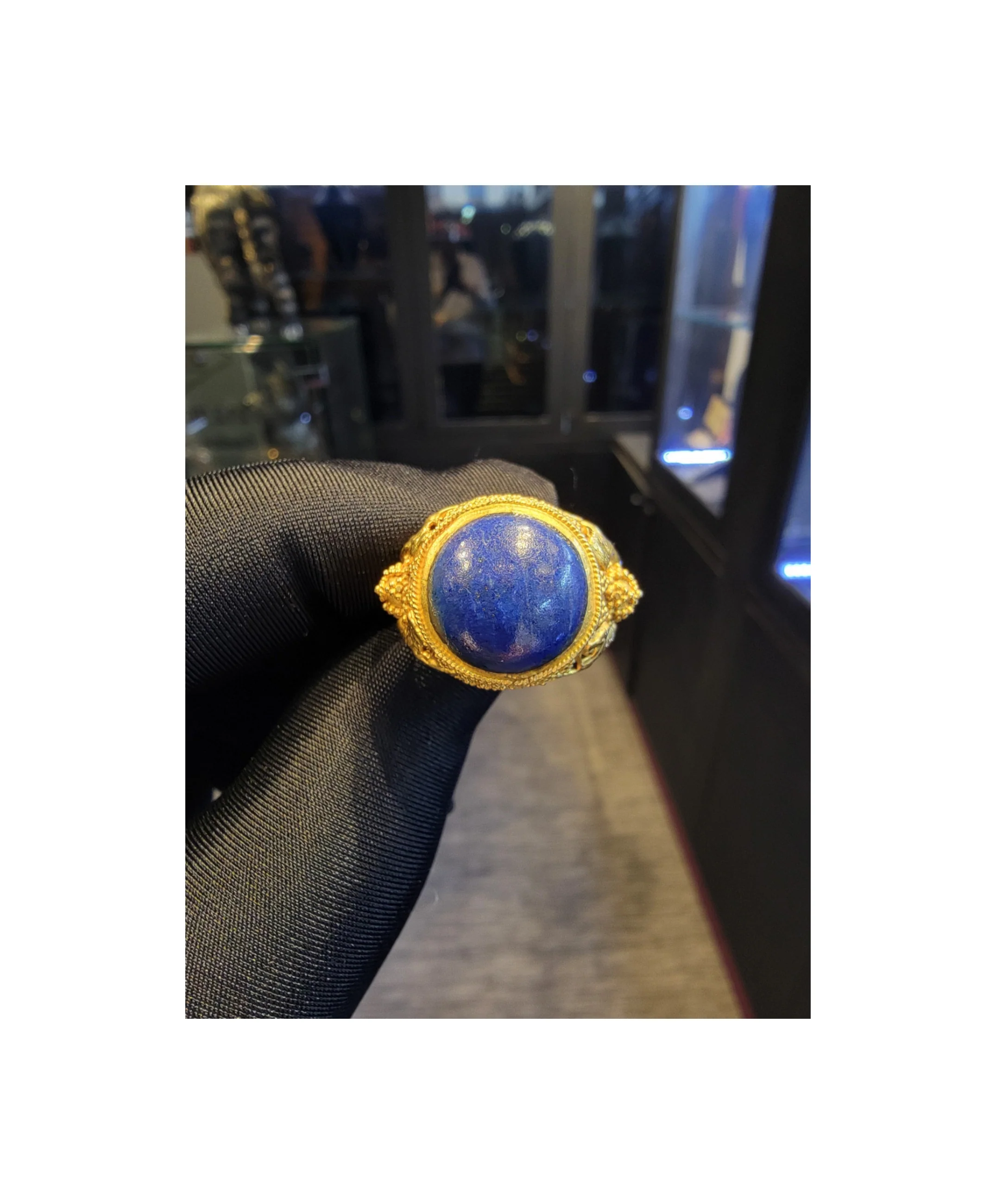 Men's Lapis Lazuli Gold Ring - Image 3
