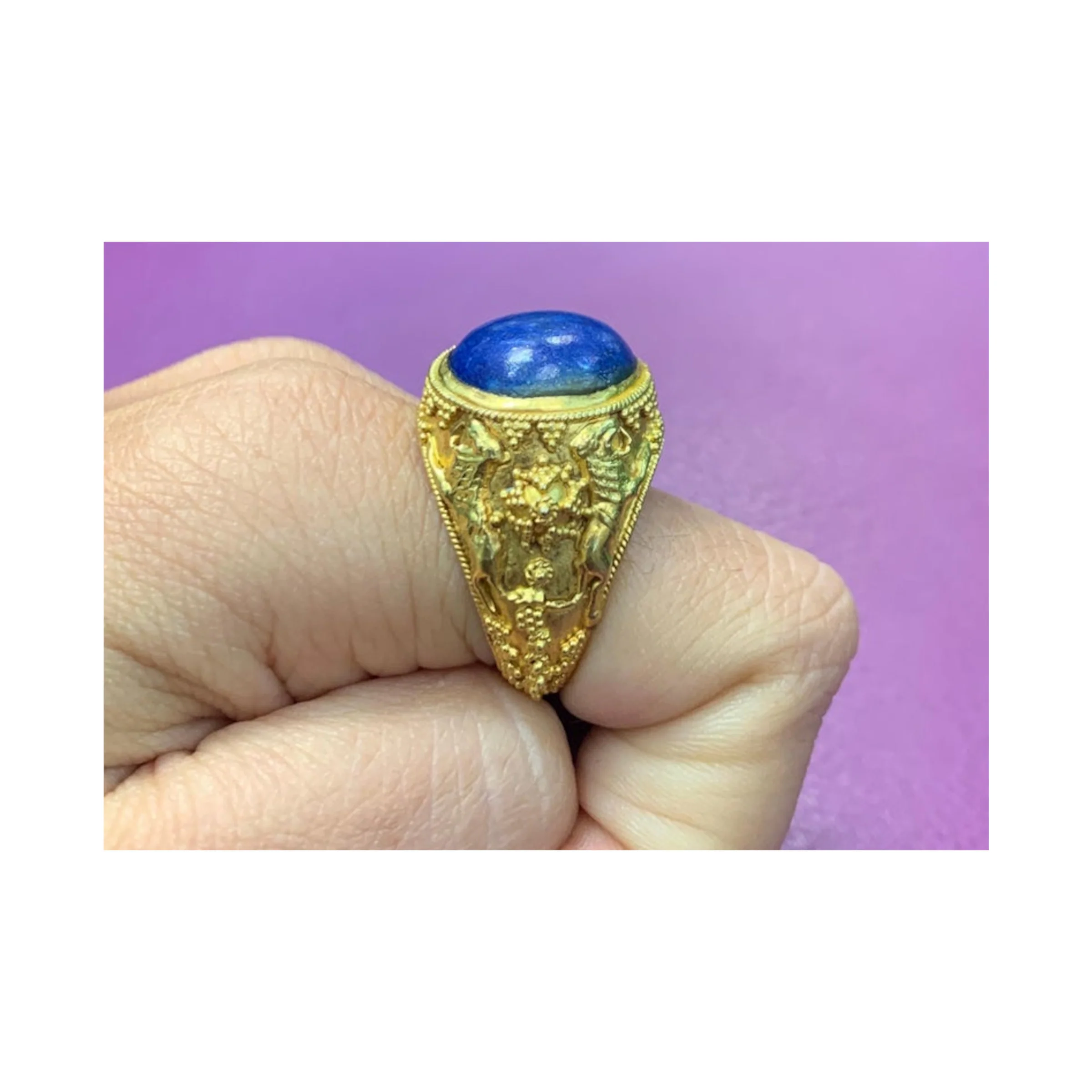 Men's Lapis Lazuli Gold Ring - Image 5