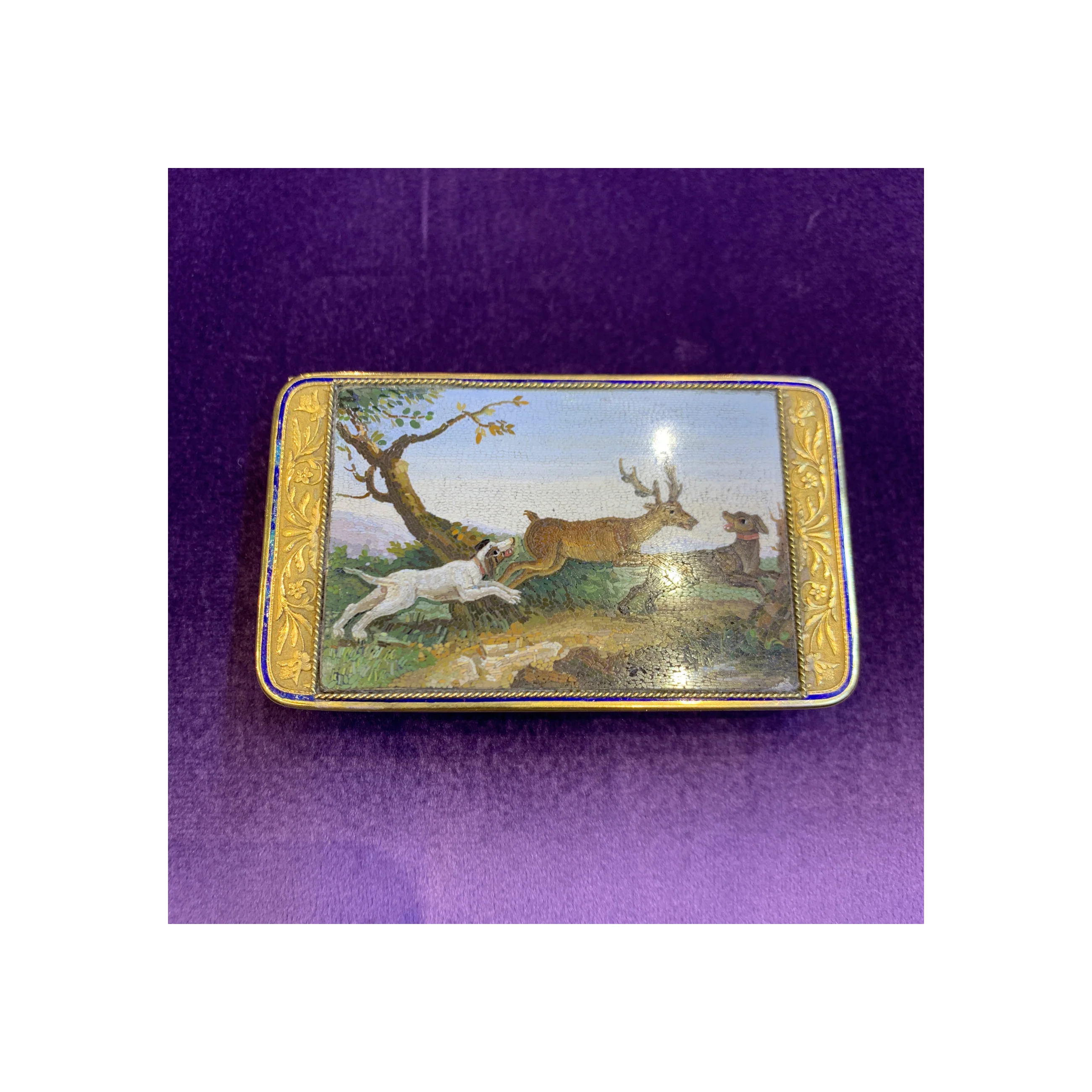 Micro Mosaic Gold Snuff Box - Image 4