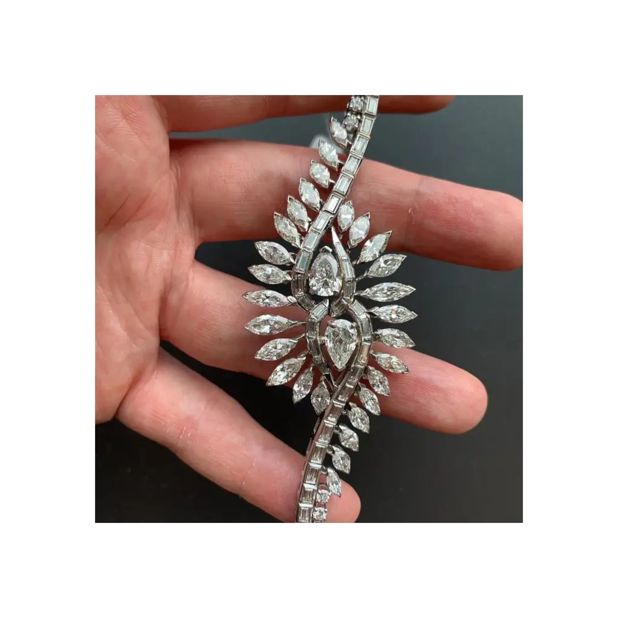 Midcentury Mixed Cut Diamond Bracelet - Image 3