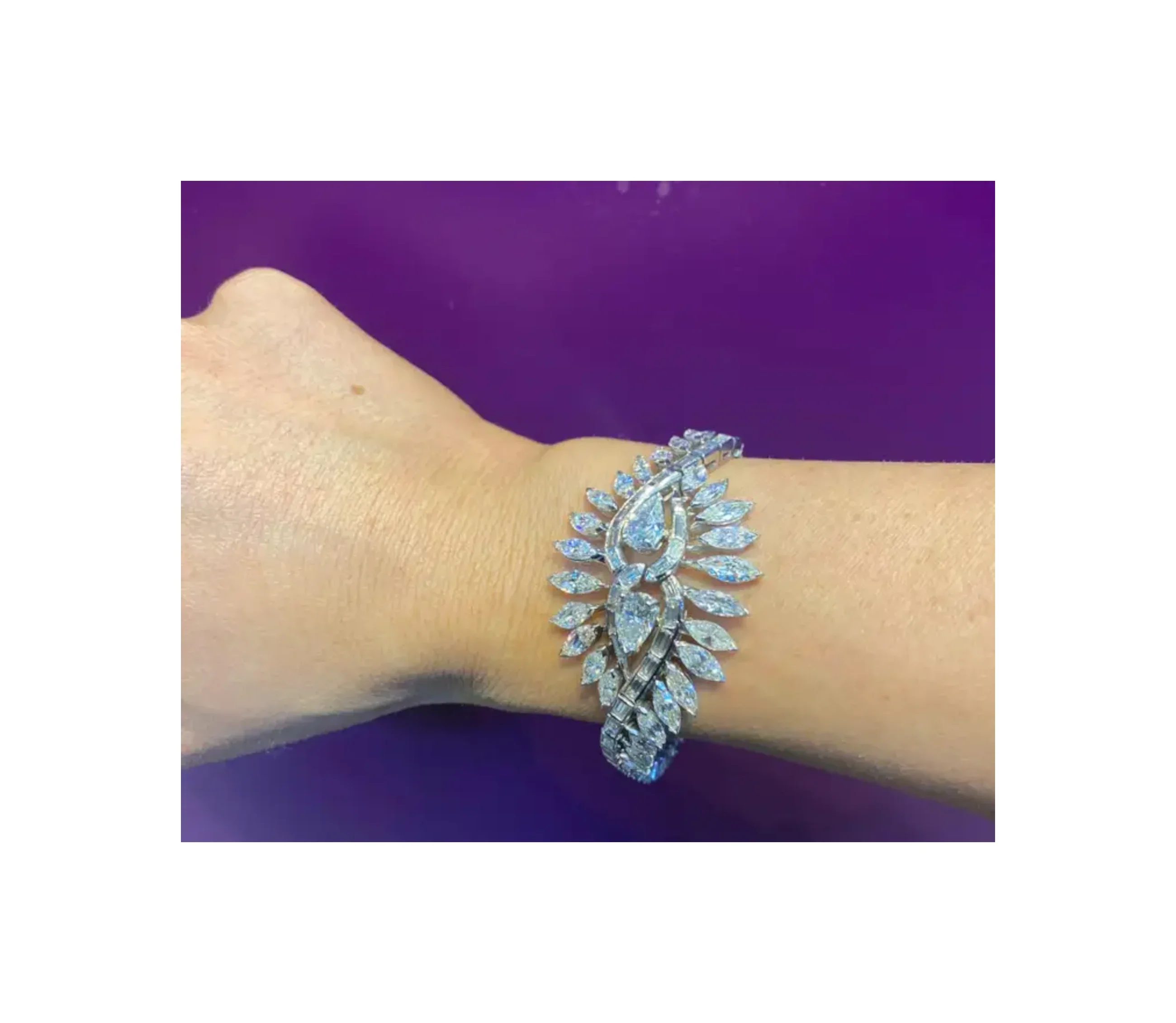 Midcentury Mixed Cut Diamond Bracelet - Image 4