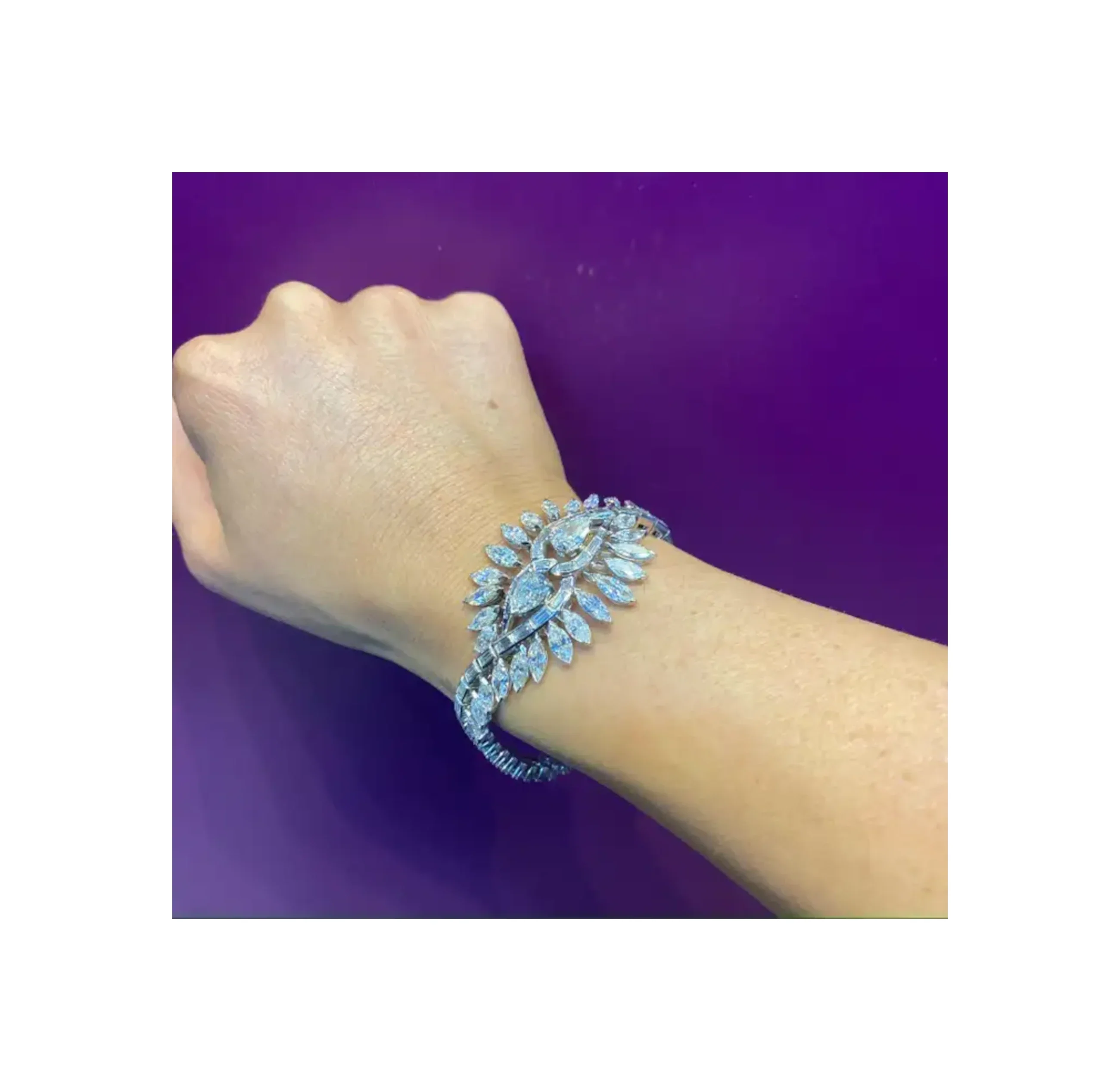 Midcentury Mixed Cut Diamond Bracelet - Image 5