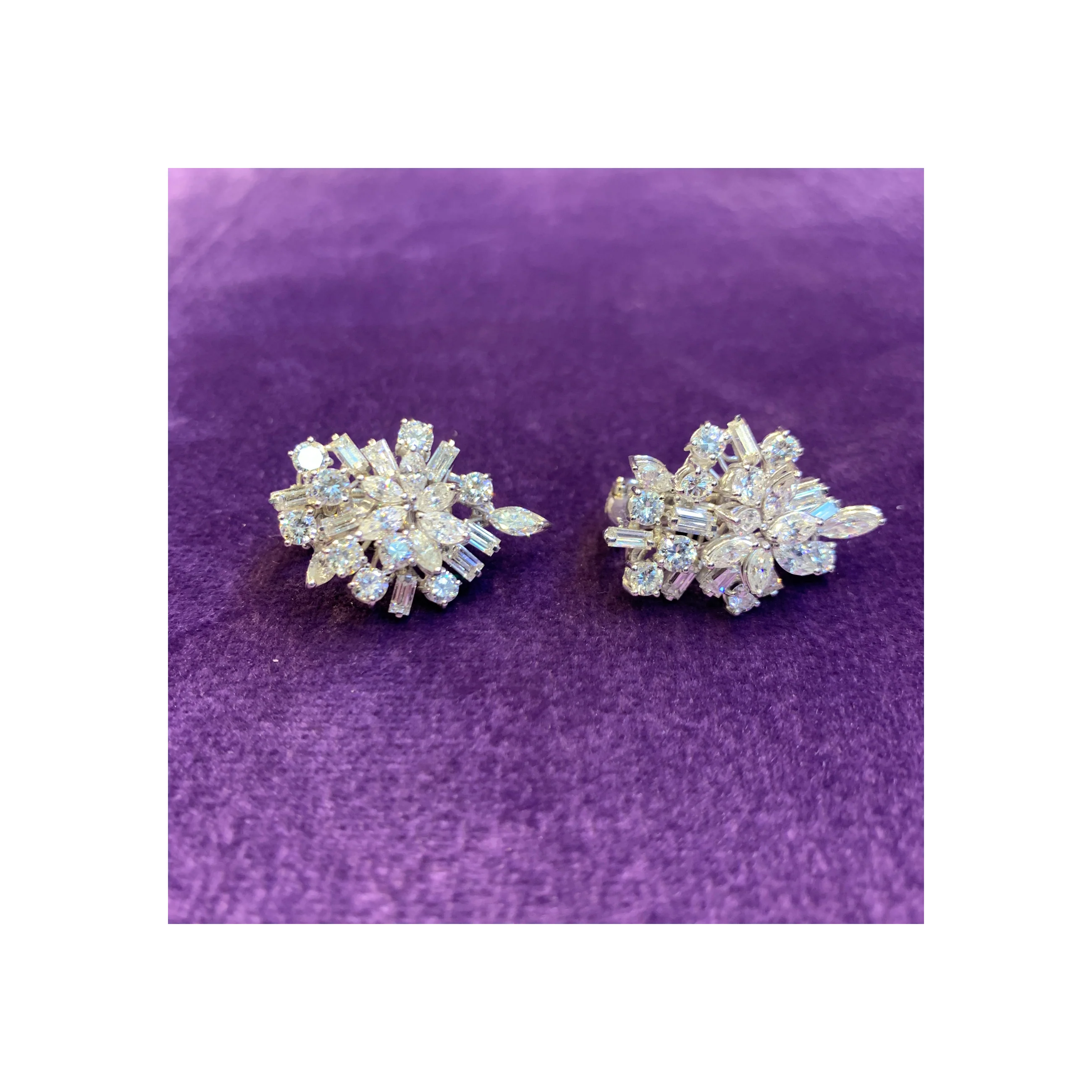 Mixed Cut Diamond Earrings - Image 7