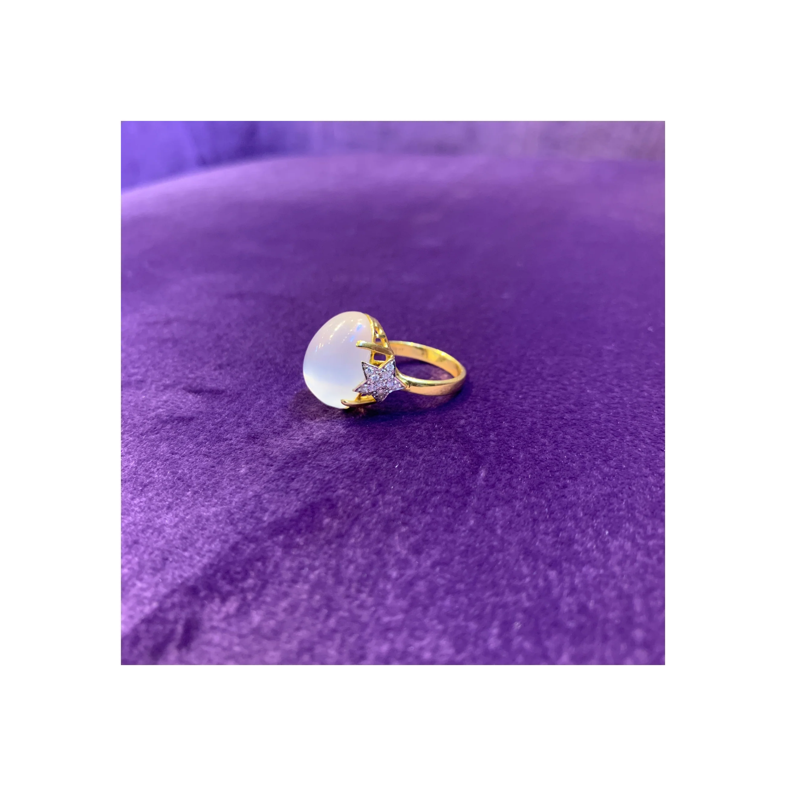 Moonstone & Diamond Cocktail Ring - Image 5