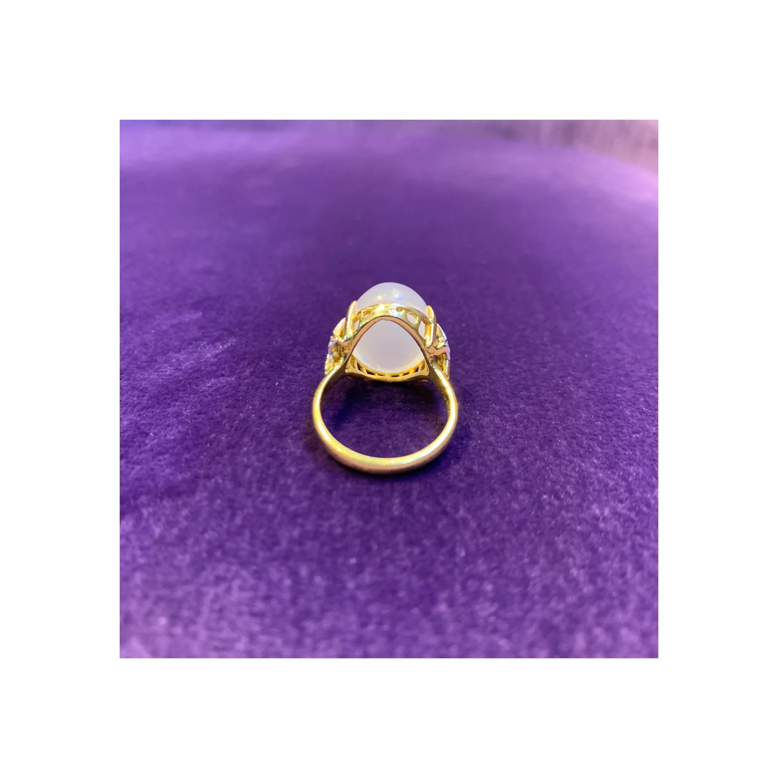 Moonstone & Diamond Cocktail Ring - Image 8