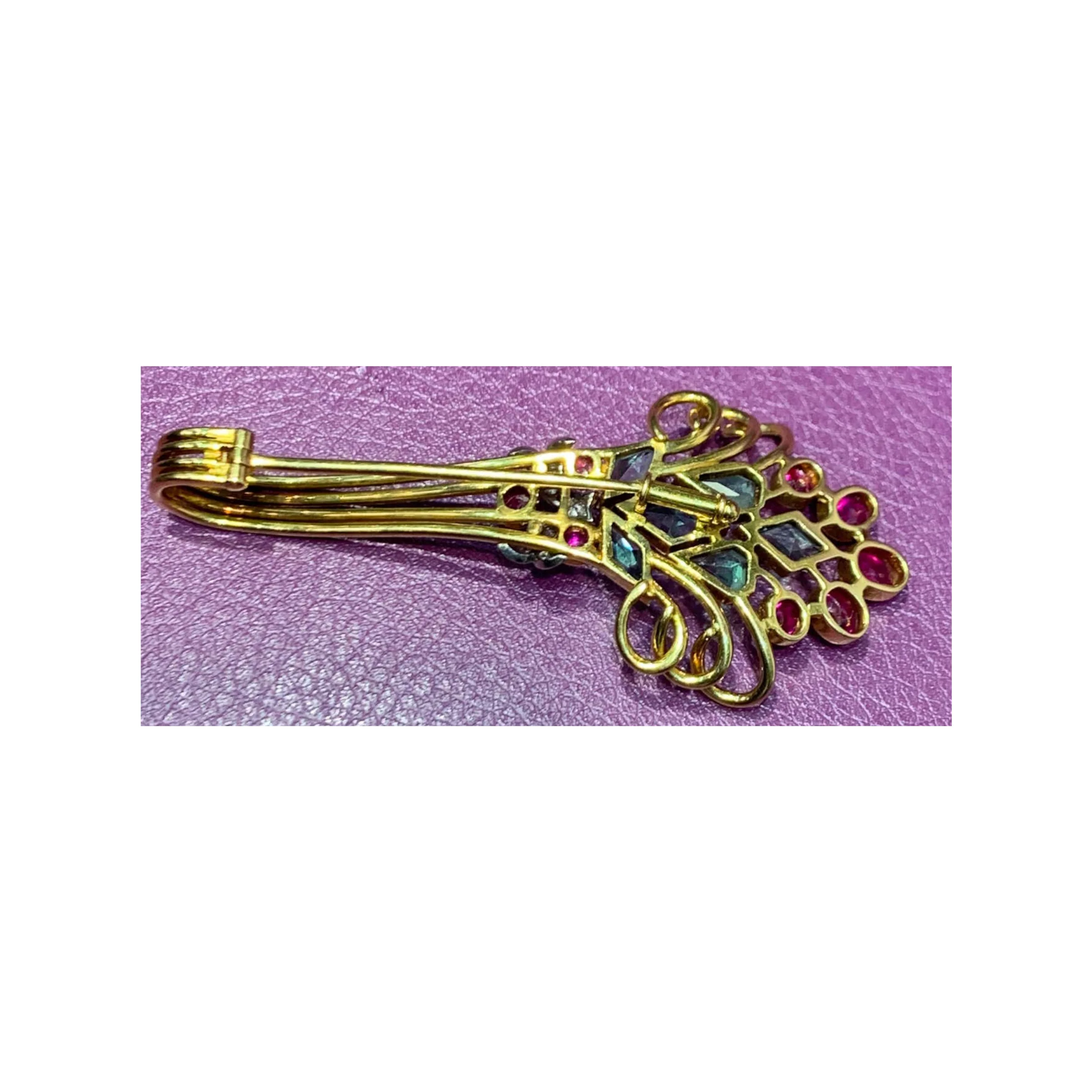 Multi Gem Art Deco Brooch - Image 6