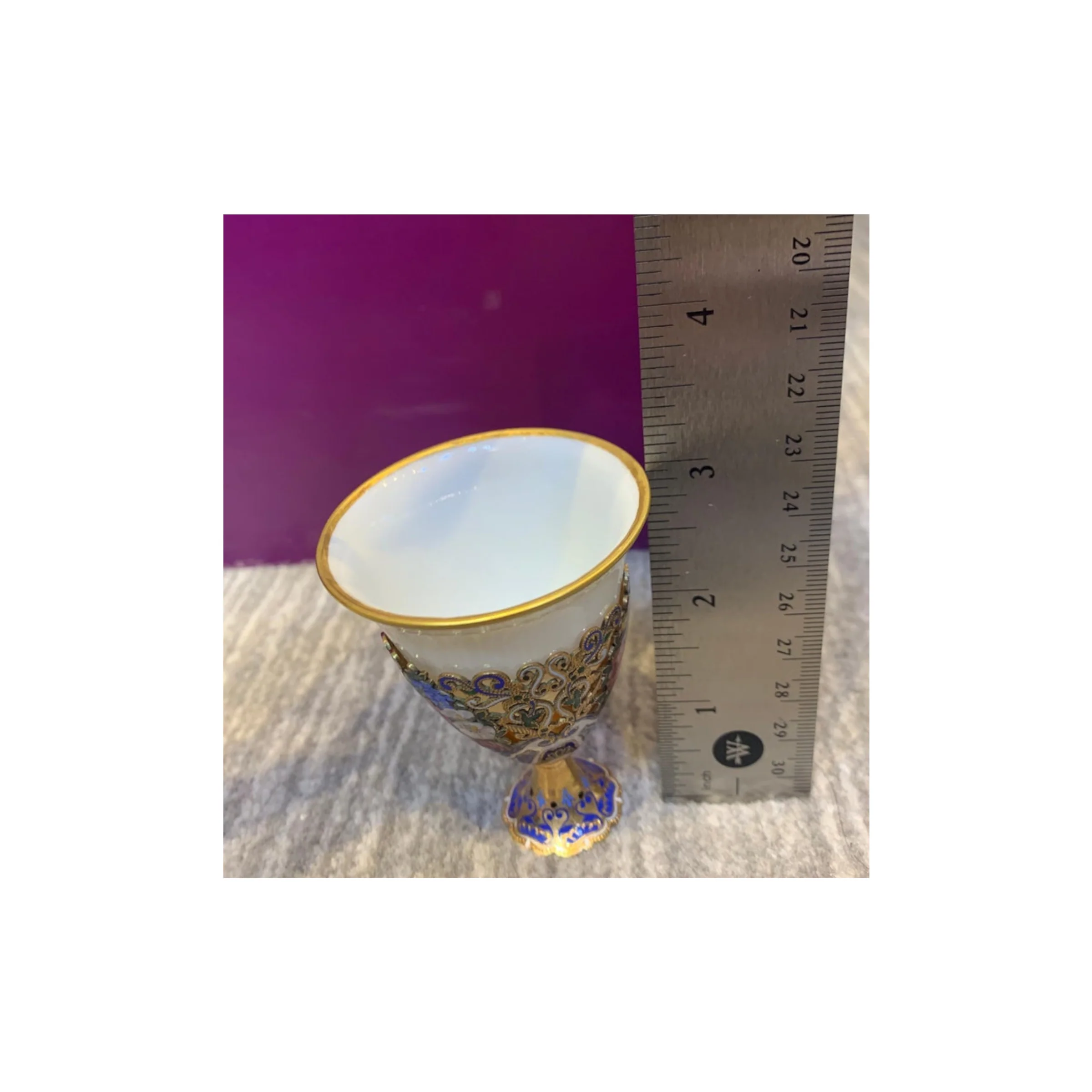 Museum Quality Pair of Gold and Enamel Zarfs - Image 12