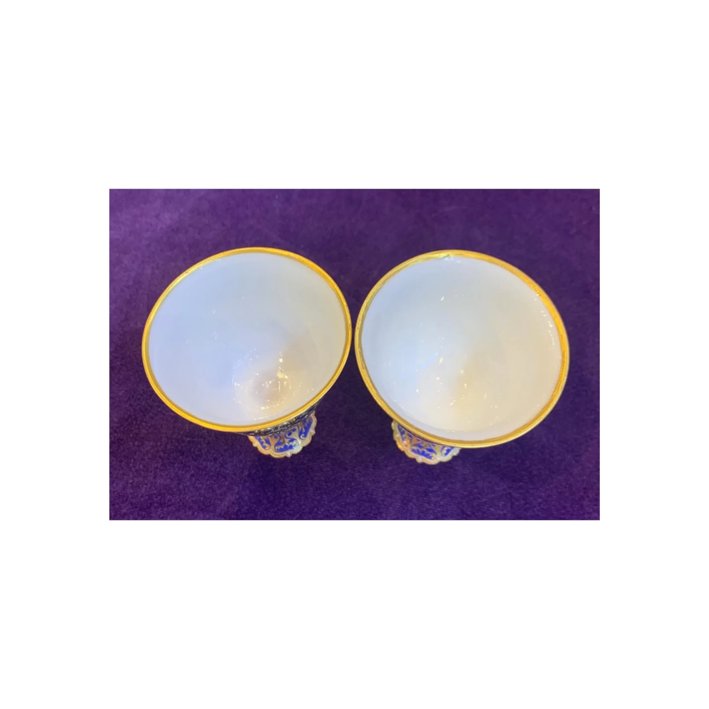 Museum Quality Pair of Gold and Enamel Zarfs - Image 8